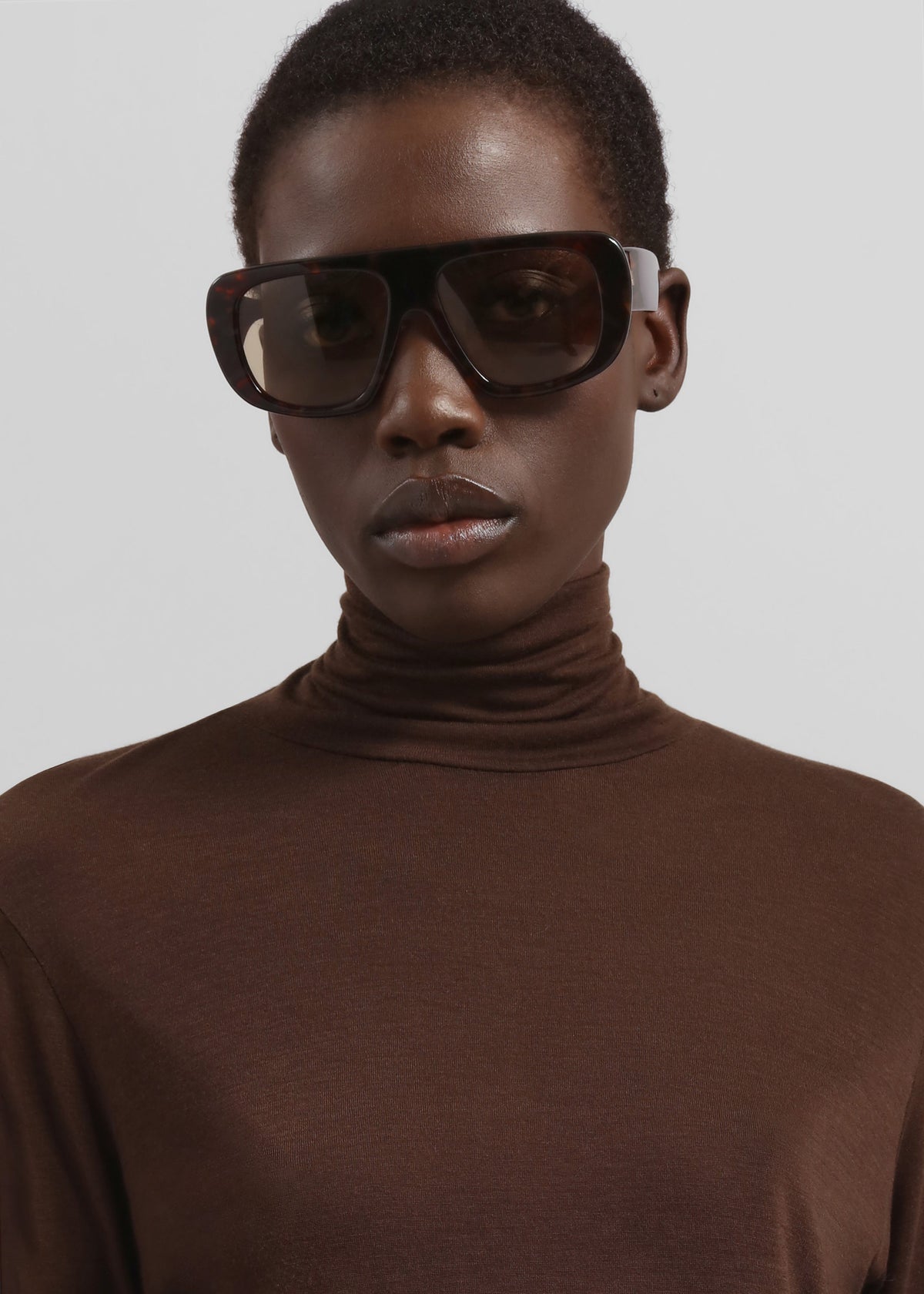 Evren Sheer Turtleneck - Brown – view 2 of 7