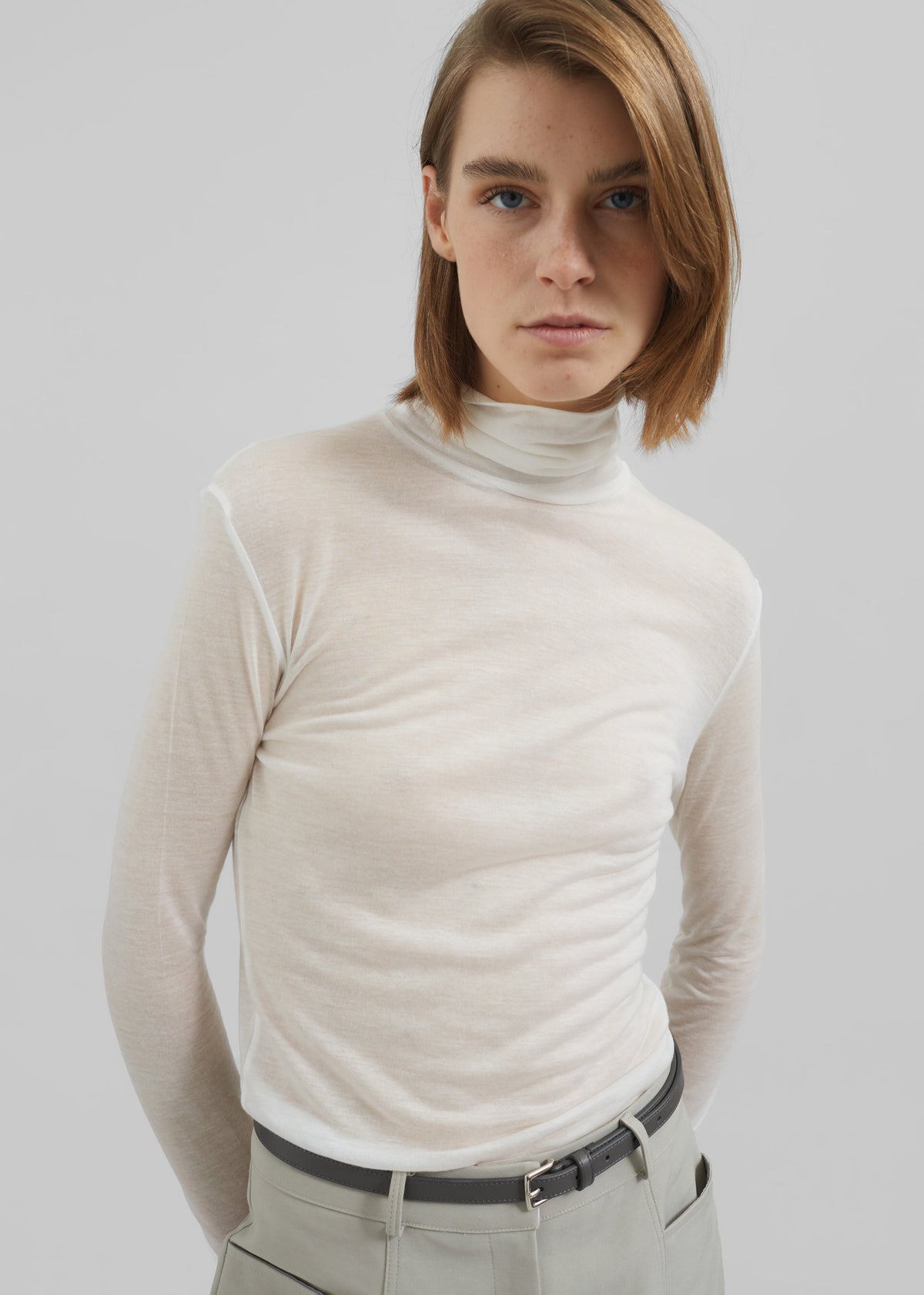 Evren Sheer Turtleneck - White – view 2 of 8