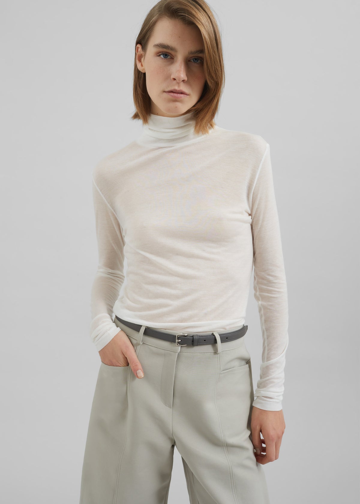 Evren Sheer Turtleneck - White – view 5 of 8