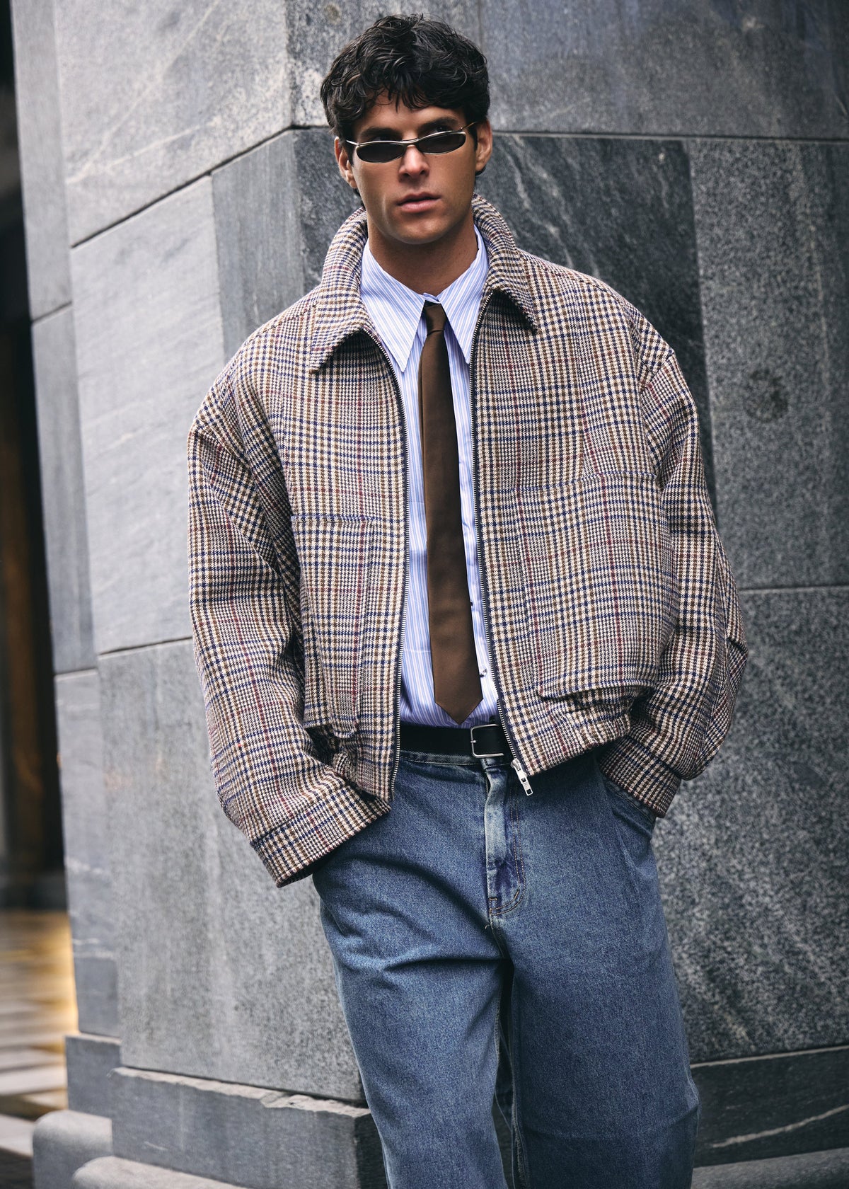 Felix Wool Jacket - Beige Glen Plaid – view 5 of 13