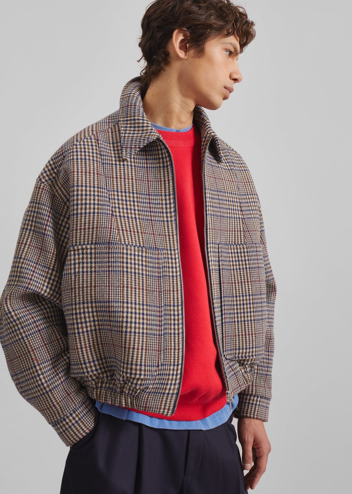 Felix Wool Jacket - Beige Glen Plaid – view 2 of 13