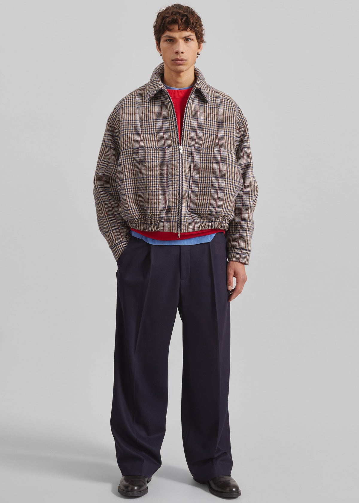 Felix Wool Jacket - Beige Glen Plaid – view 3 of 13