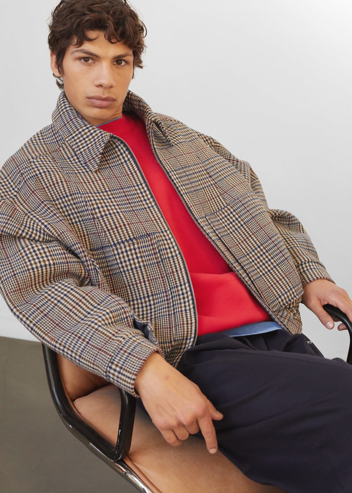 Felix Wool Jacket - Beige Glen Plaid – view 1 of 13