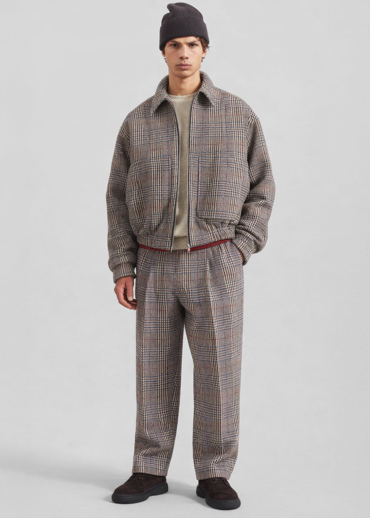 Felix Wool Trousers - Beige Glen Plaid – view 7 of 9
