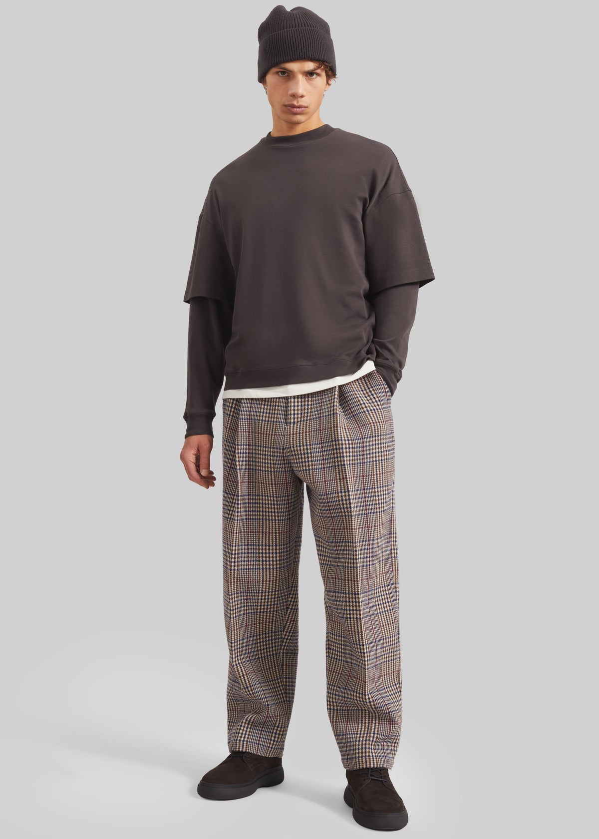 Felix Wool Trousers - Beige Glen Plaid – view 6 of 9