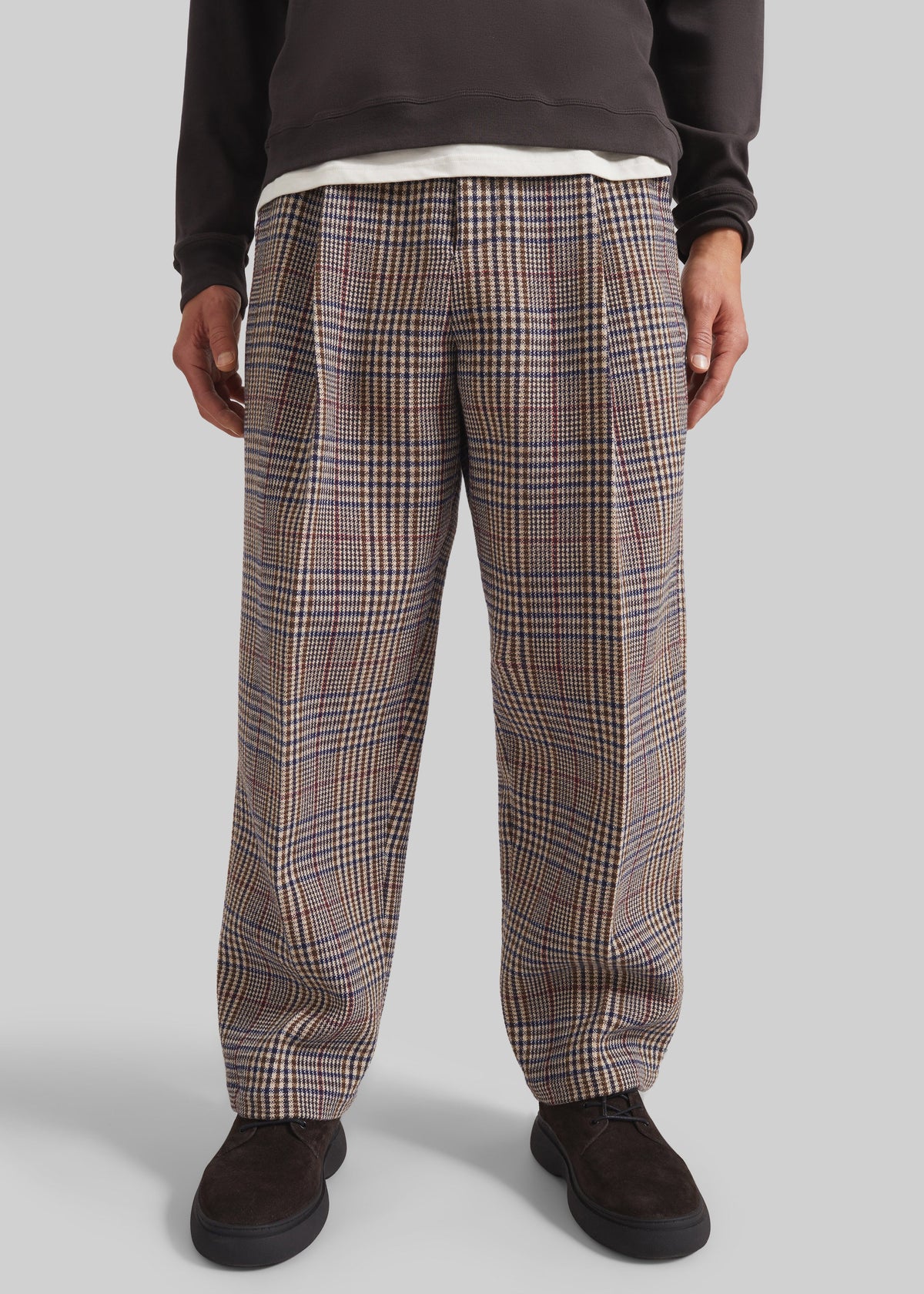 Felix Wool Trousers - Beige Glen Plaid – view 2 of 9
