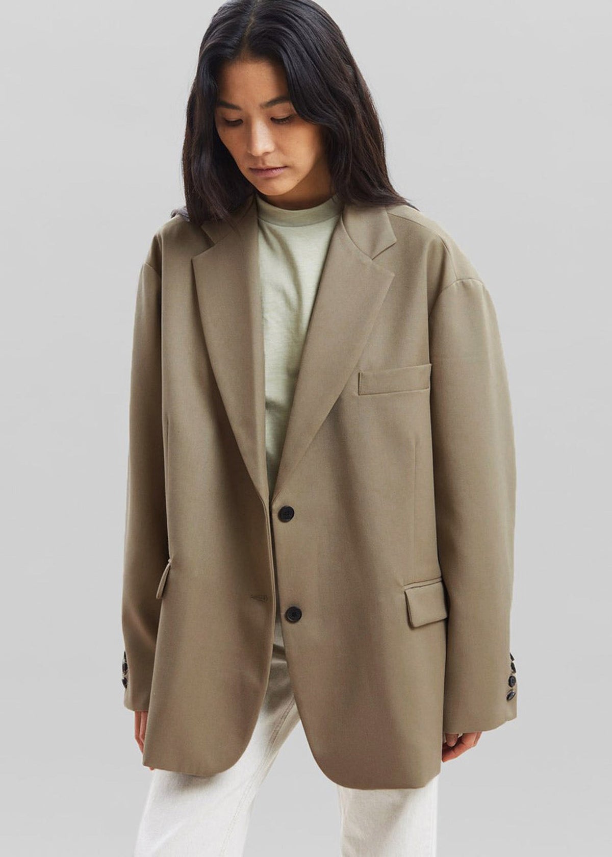 Nickishop Oversized Boyfriend Blazer - Desert Taupe – view 2 of 9