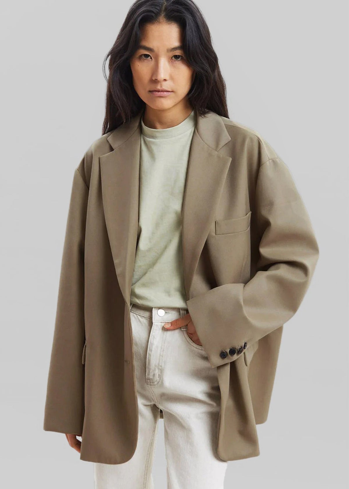 Nickishop Oversized Boyfriend Blazer - Desert Taupe – view 1 of 9