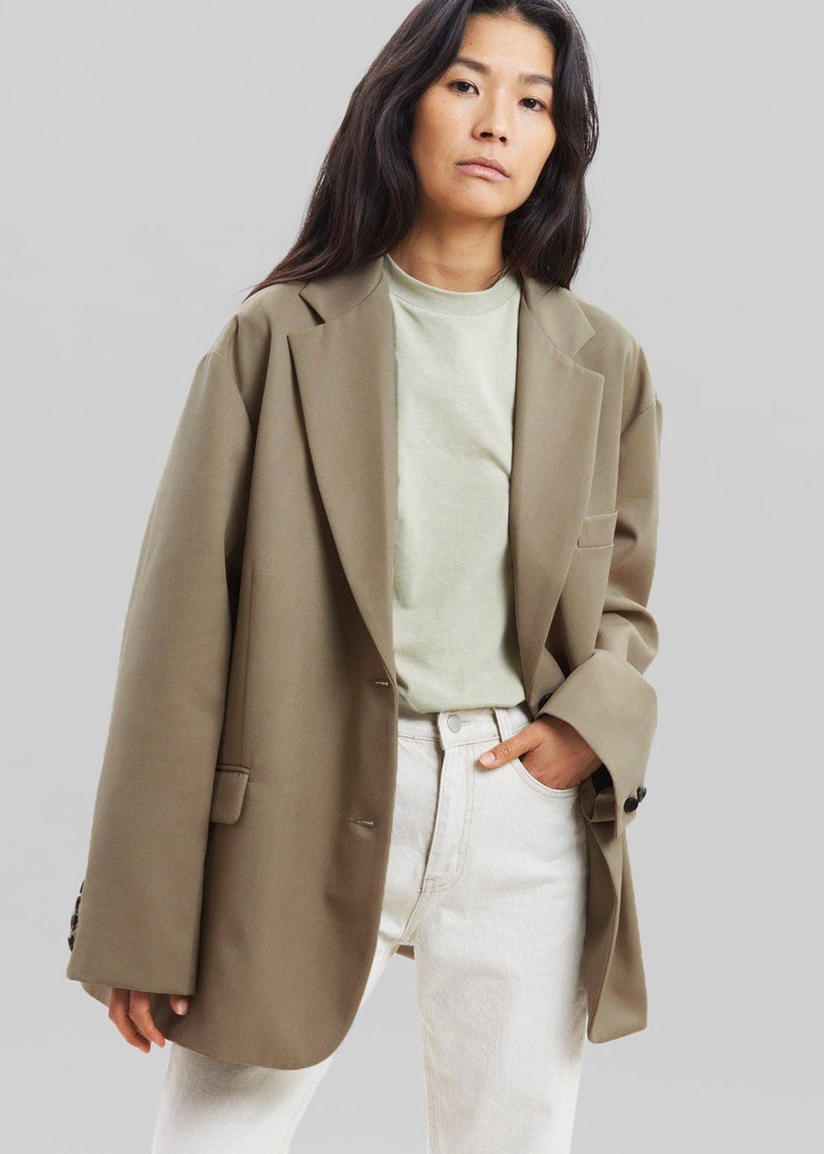 Nickishop Oversized Boyfriend Blazer - Desert Taupe – view 6 of 9