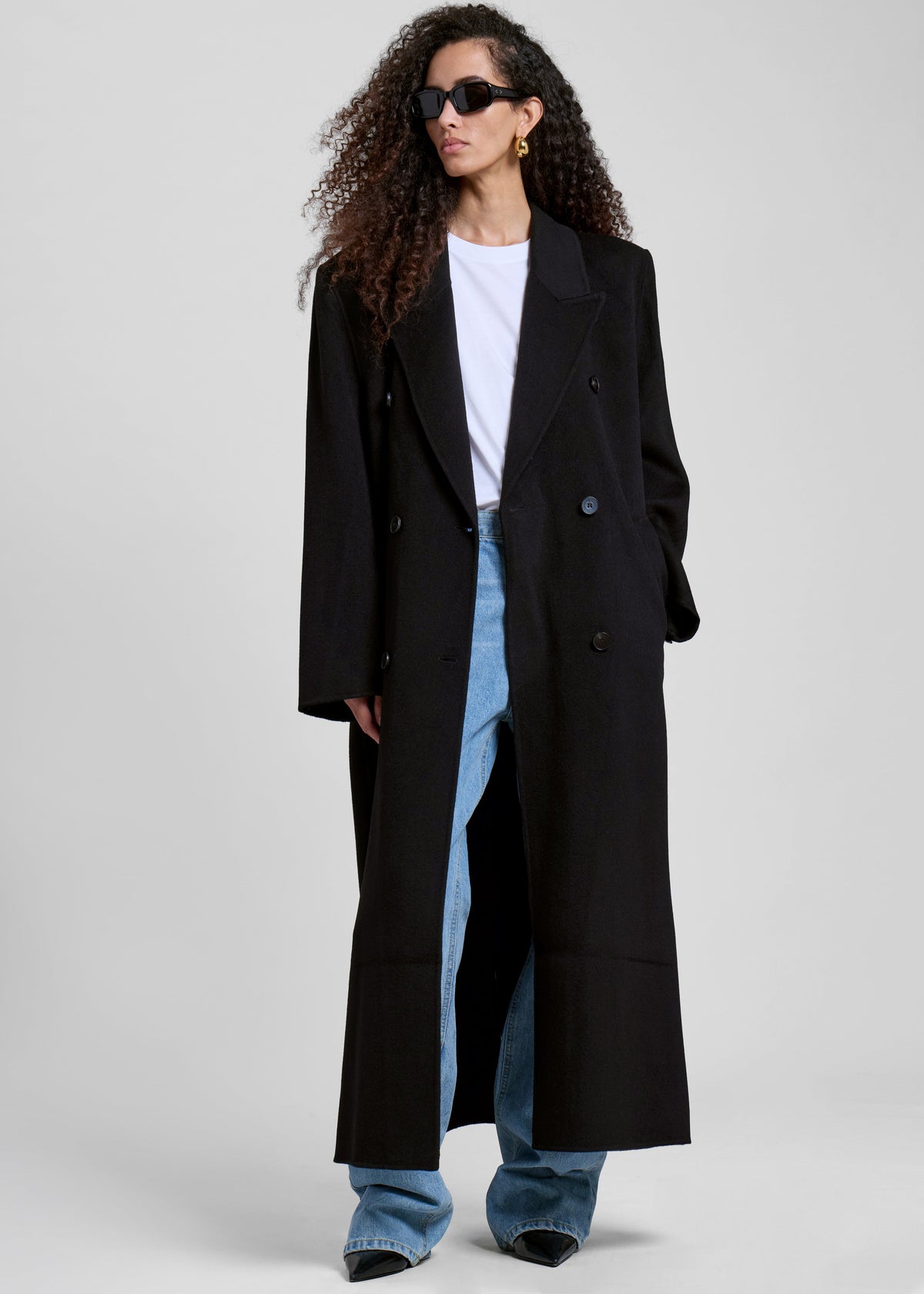 Gaia Double-Breasted Coat - Black – view 1 of 5