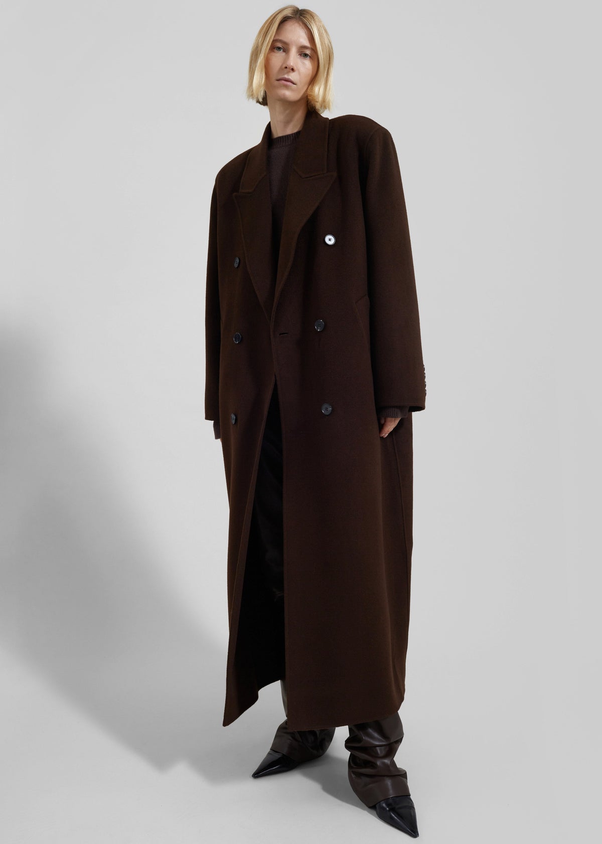 Gaia Double-Breasted Coat - Dark Brown – view 8 of 12