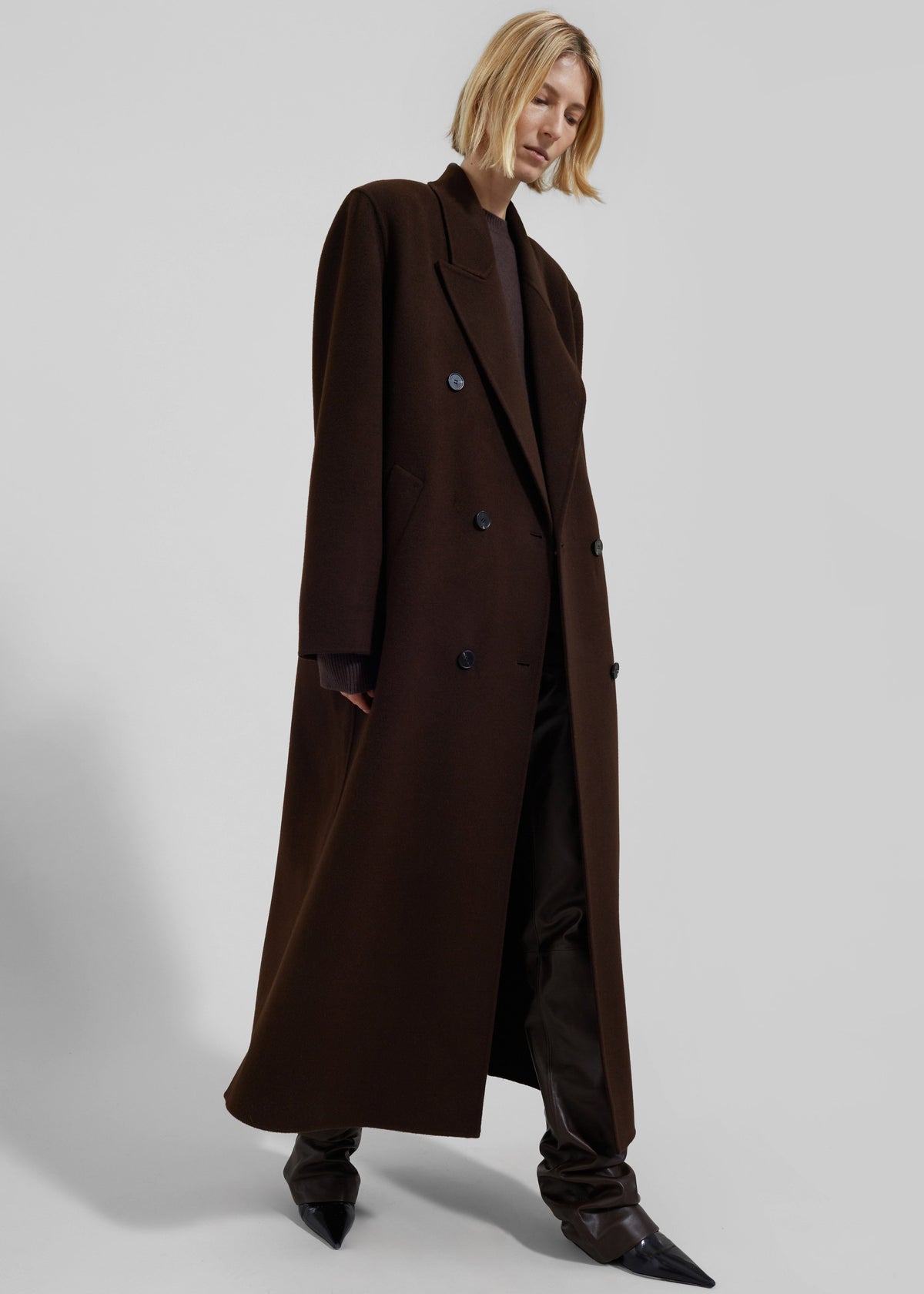 Gaia Double-Breasted Coat - Dark Brown – view 9 of 12