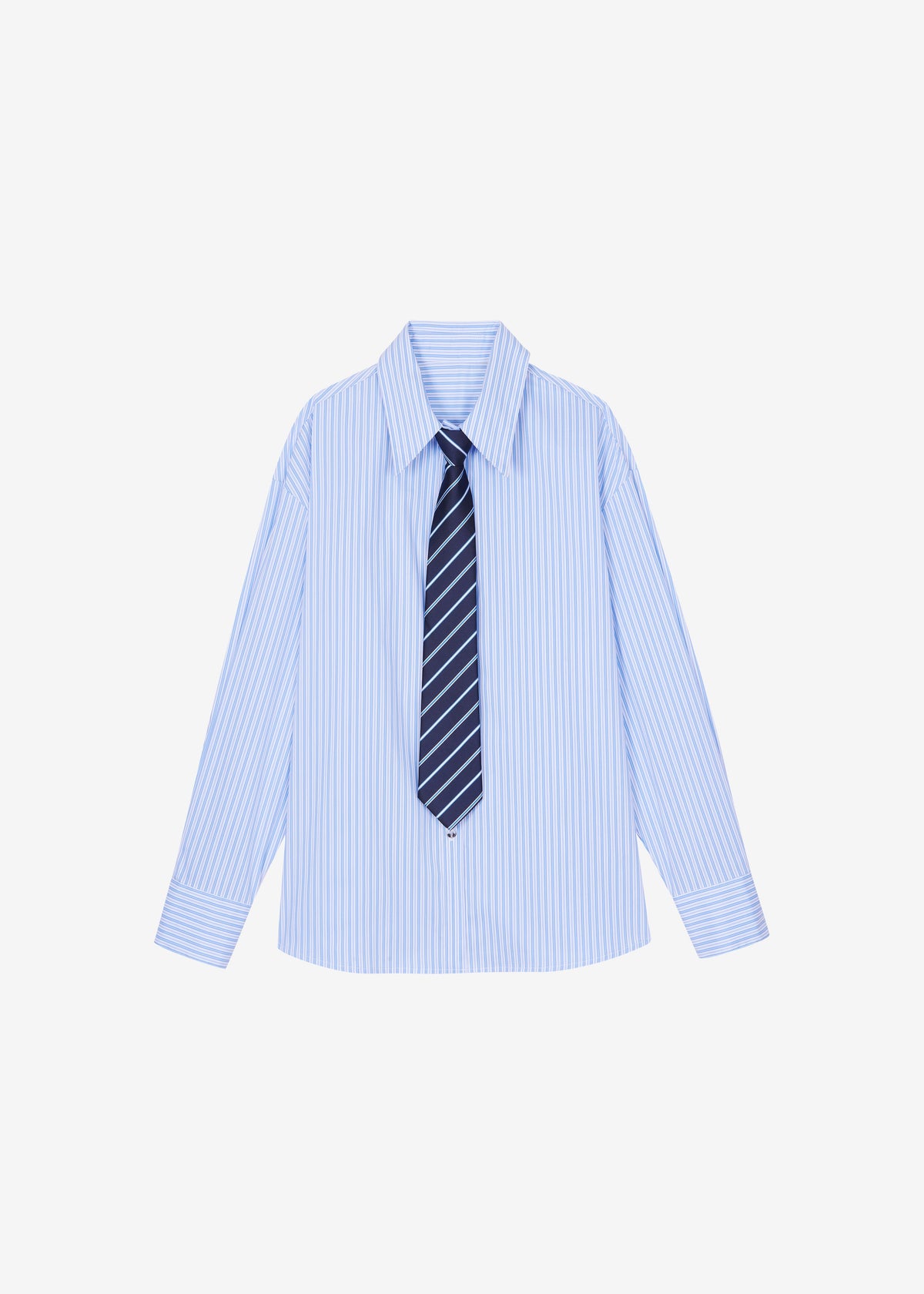 Gainsford Neck Tie Shirt - Blue/White Stripe – view 8 of 8
