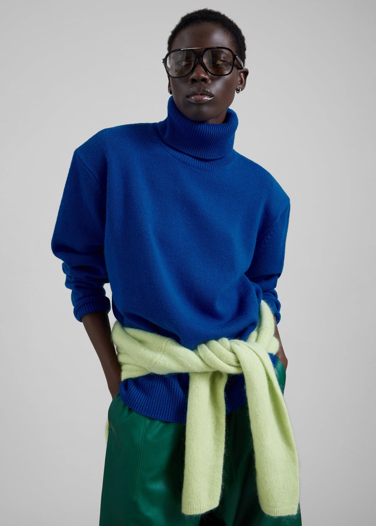 Gala Padded Knit Turtleneck - Blue – view 1 of 5