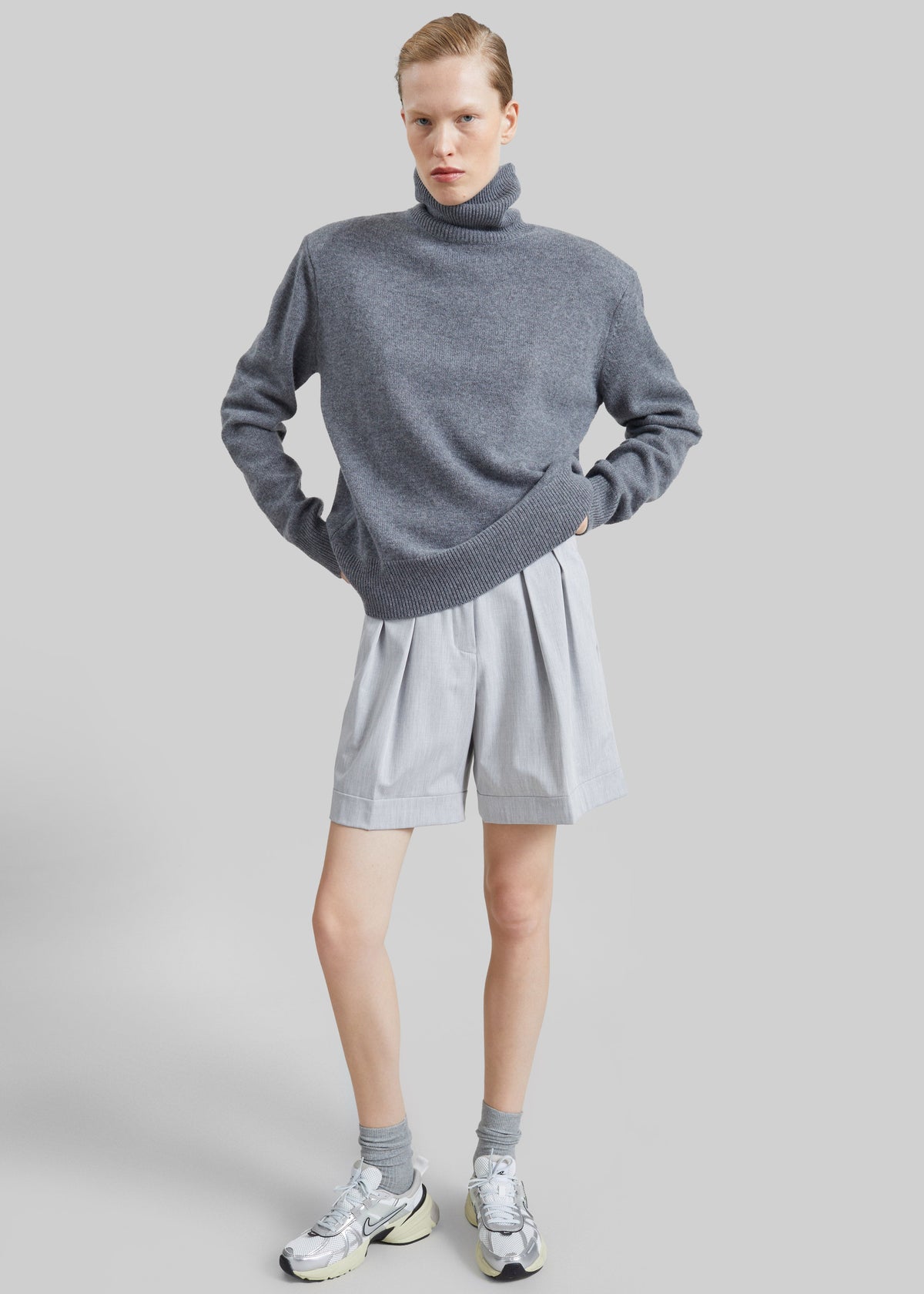 Gala Padded Knit Turtleneck - Dark Grey – view 3 of 7