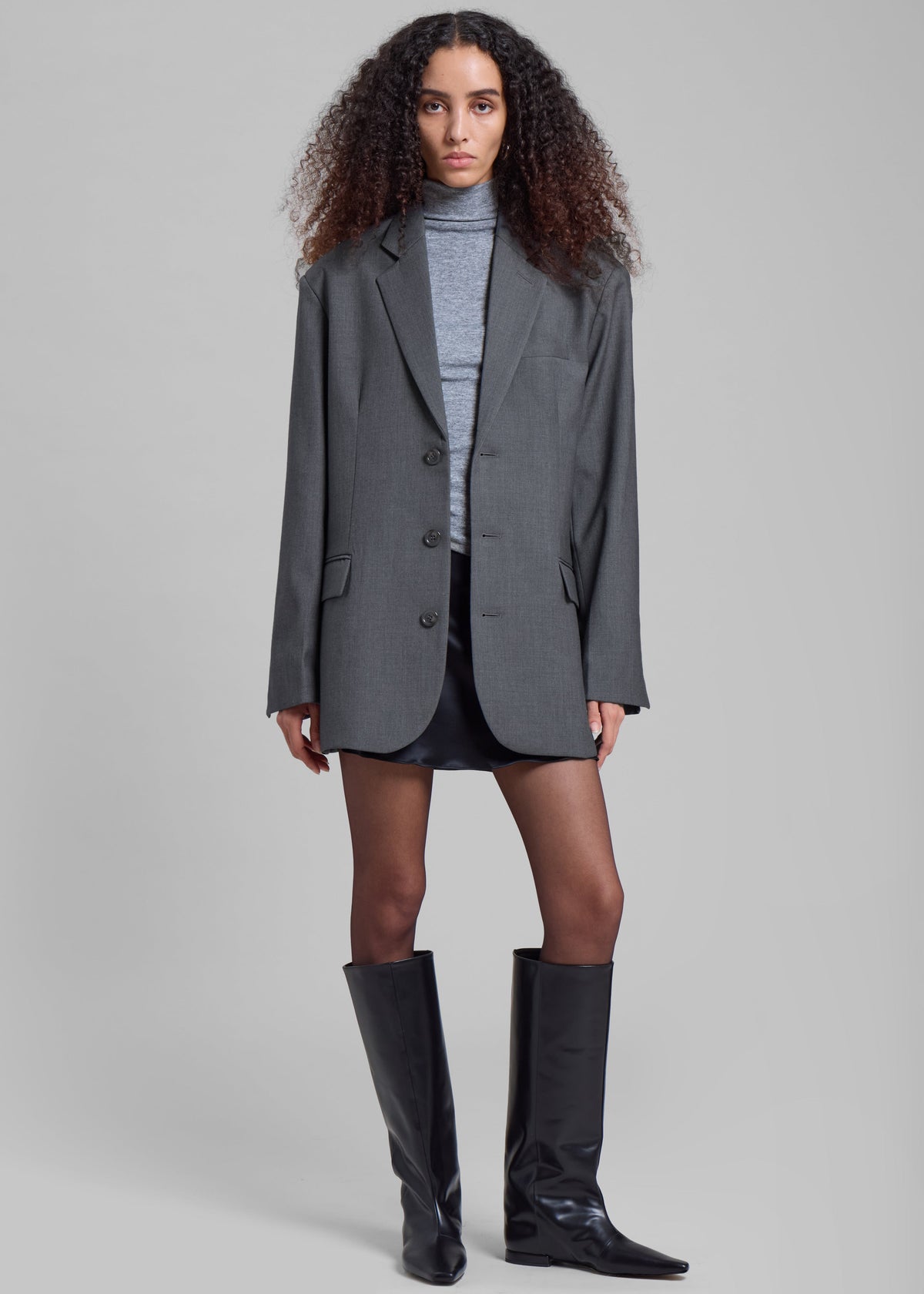 Gelso Oversized Blazer - Dark Grey Melange – view 1 of 14