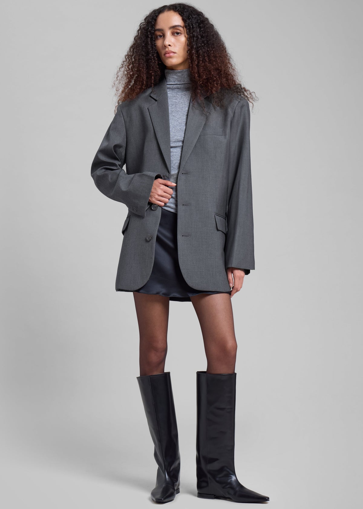 Gelso Oversized Blazer - Dark Grey Melange – view 6 of 14