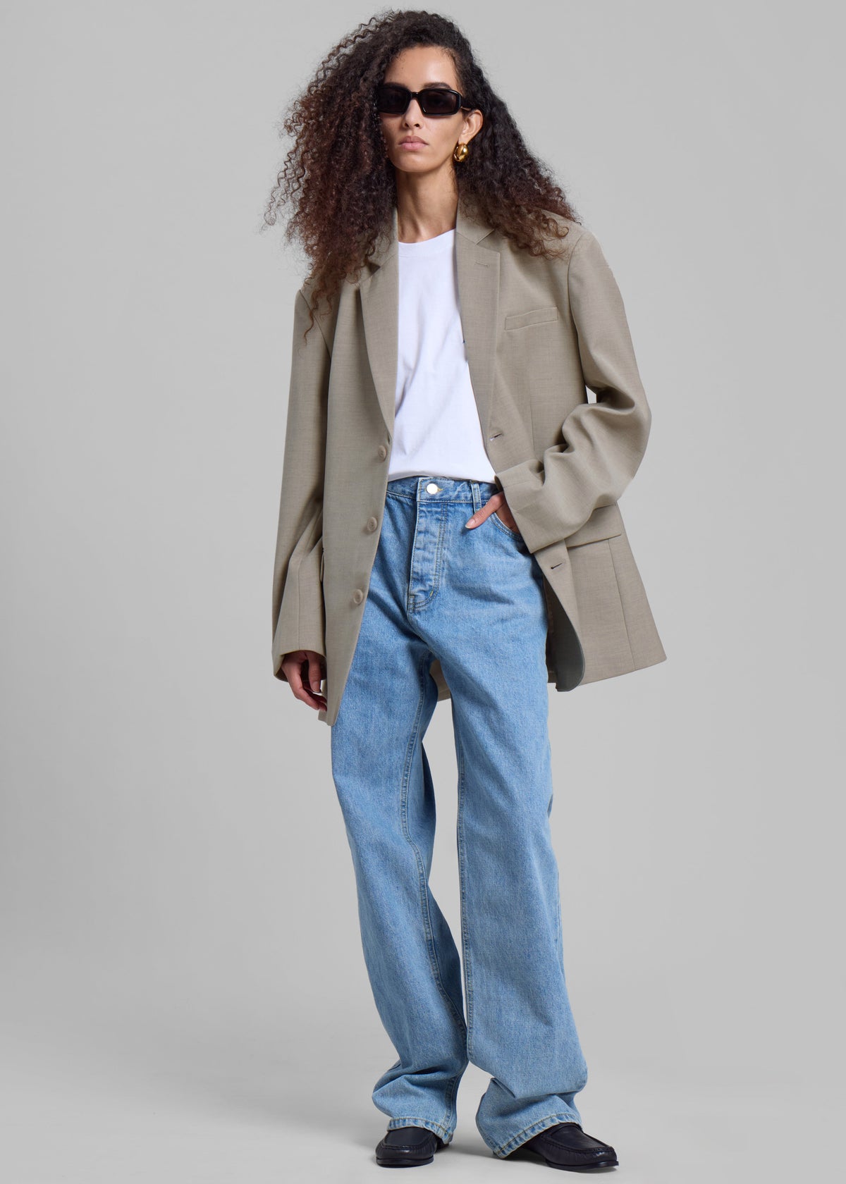 Gelso Oversized Blazer - Light Taupe Melange – view 3 of 13