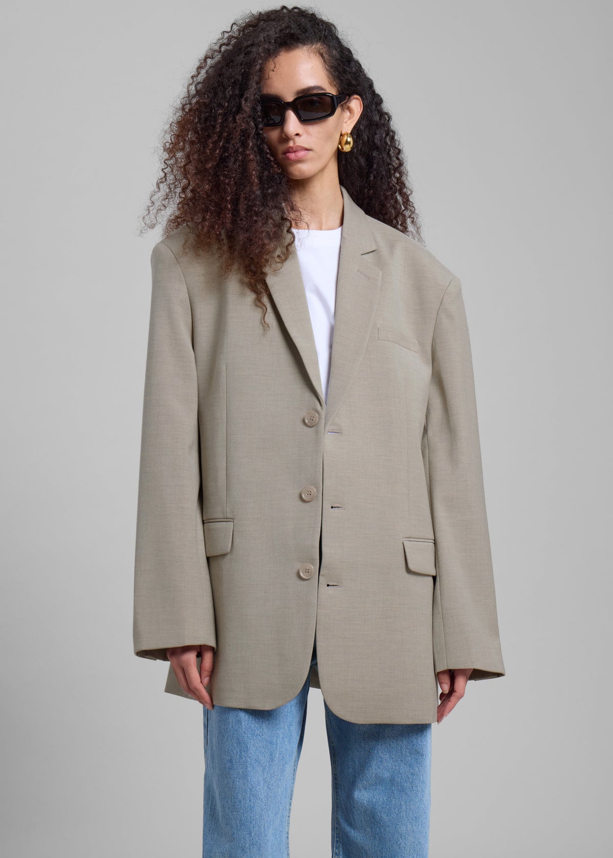 Gelso Oversized Blazer - Light Taupe Melange – view 6 of 13