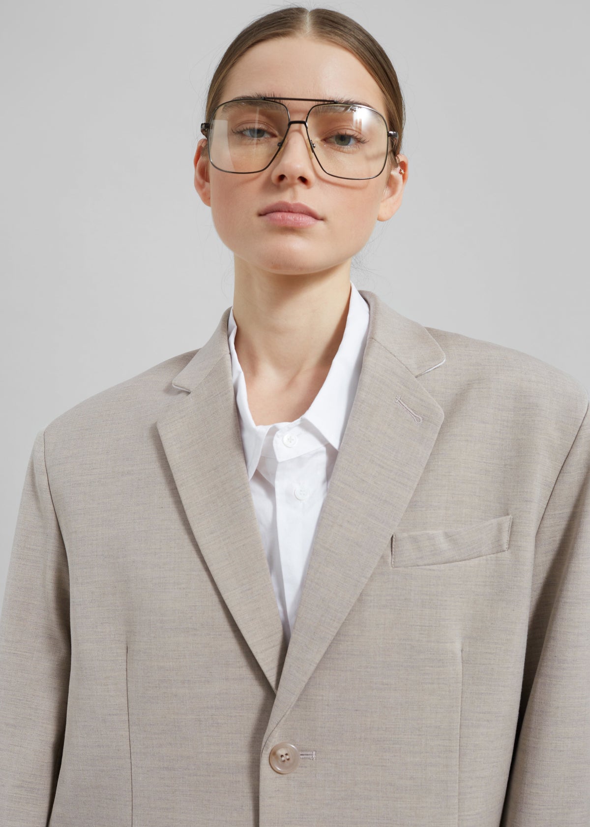 Gelso Oversized Blazer - Light Taupe Melange – view 8 of 13