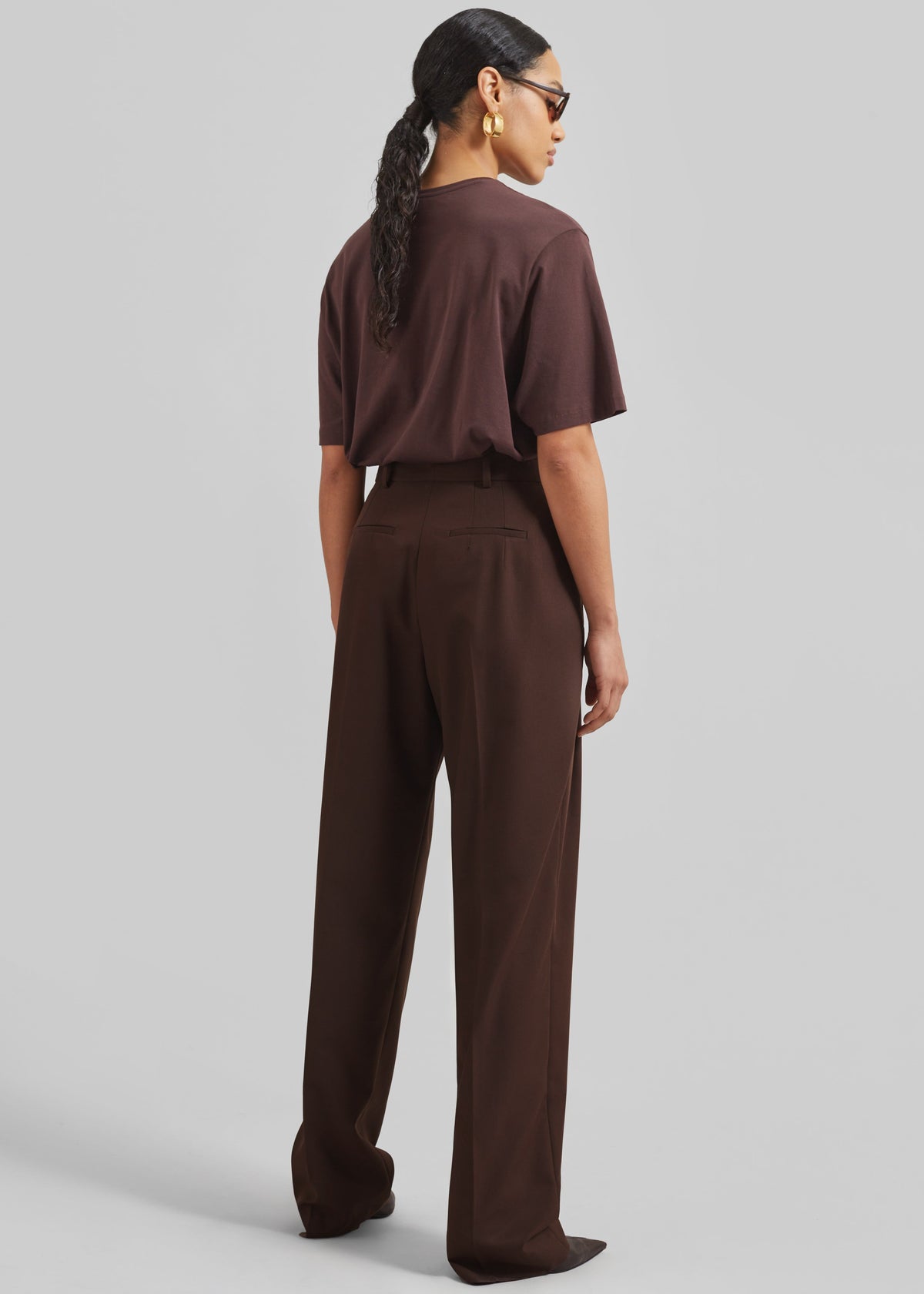 Gelso Pleated Twill Trousers - Brown – view 8 of 9