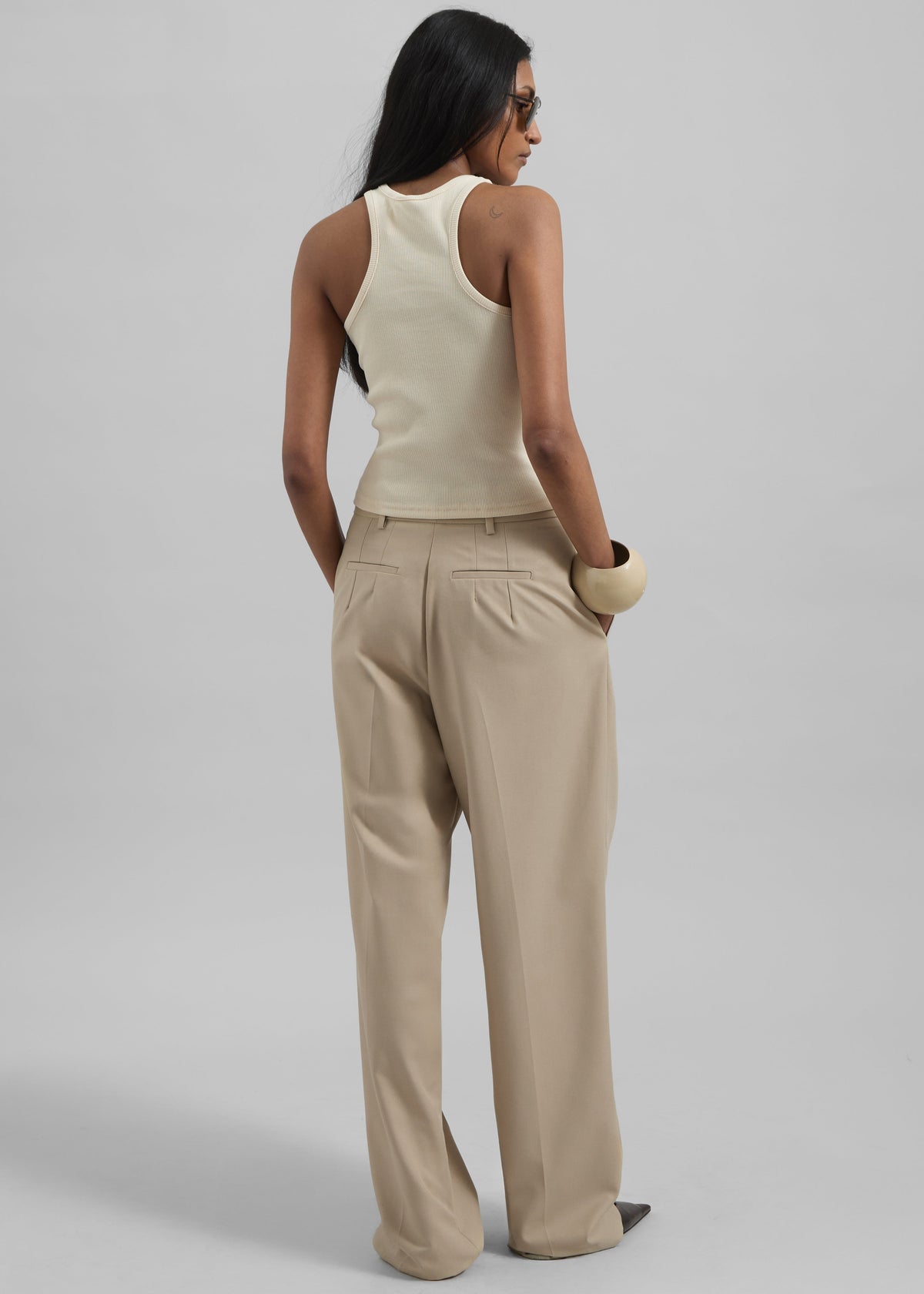 Gelso Pleated Twill Trousers - Beige – view 9 of 10
