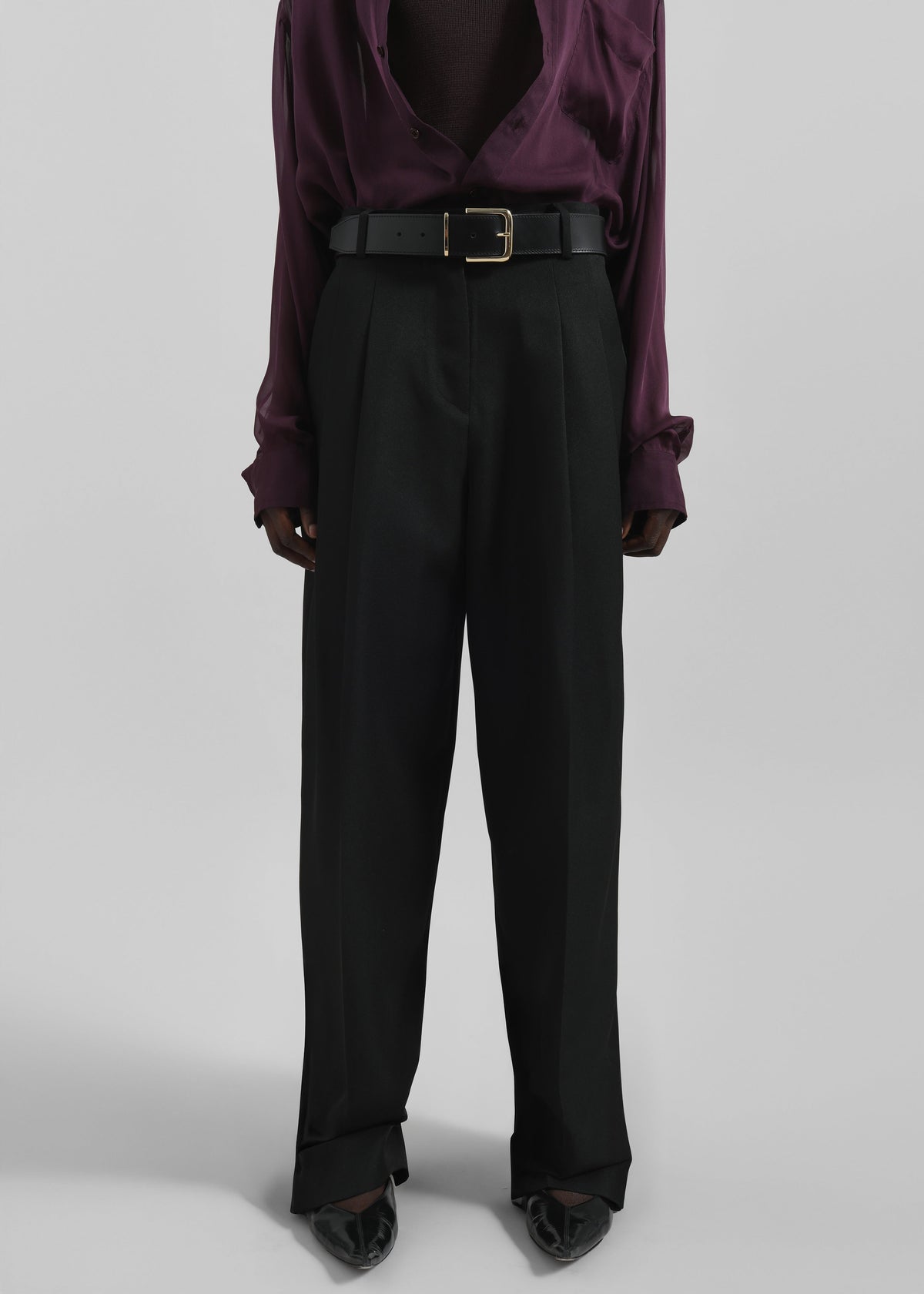 Gelso Pleated Twill Trousers - Black – view 2 of 9