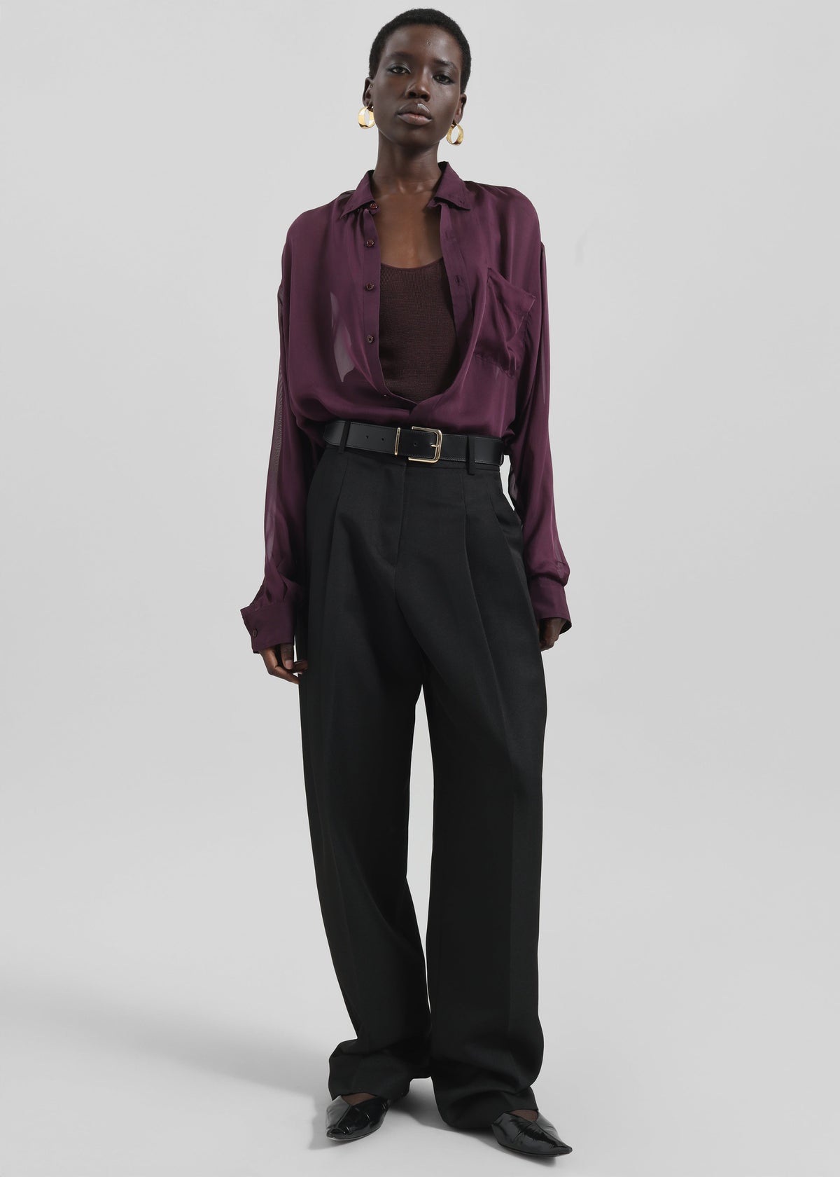 Gelso Pleated Twill Trousers - Black – view 4 of 9