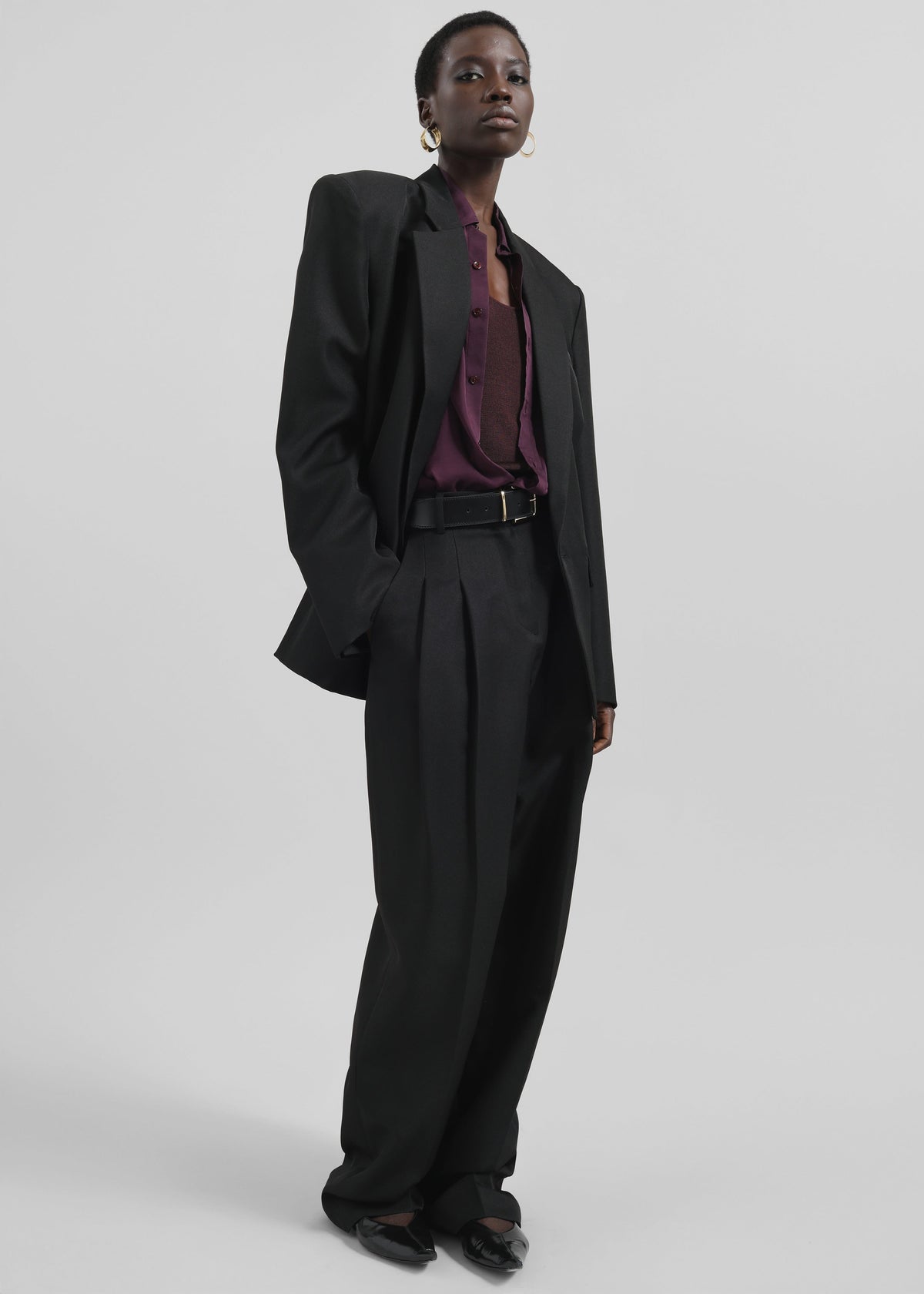 Gelso Pleated Twill Trousers - Black – view 5 of 9