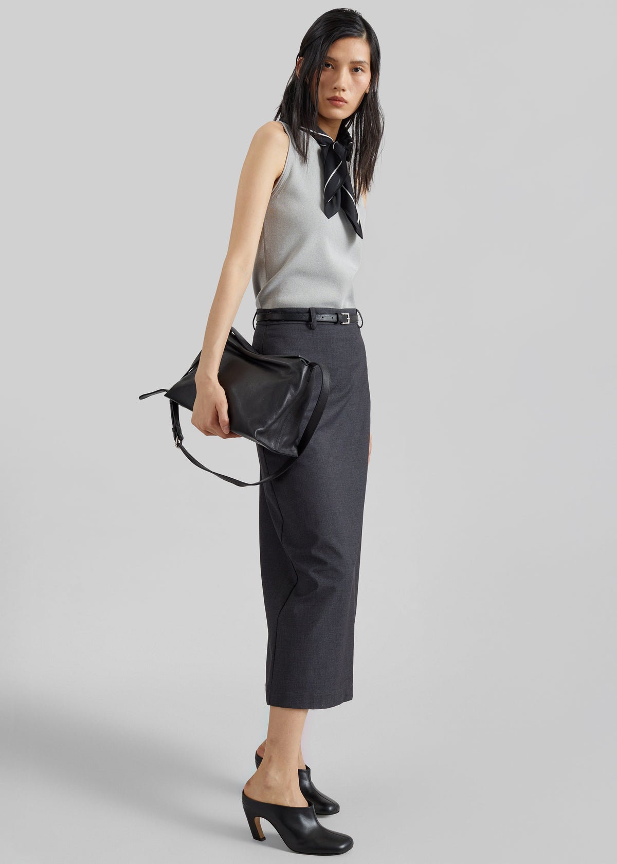 Gema Pencil Skirt - Dark Grey Melange – view 1 of 1