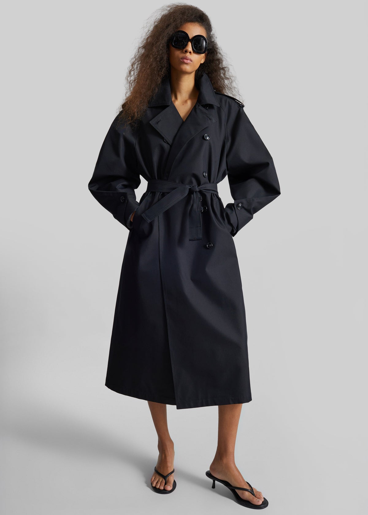 Genoa Padded Trench Coat - Black – view 6 of 9