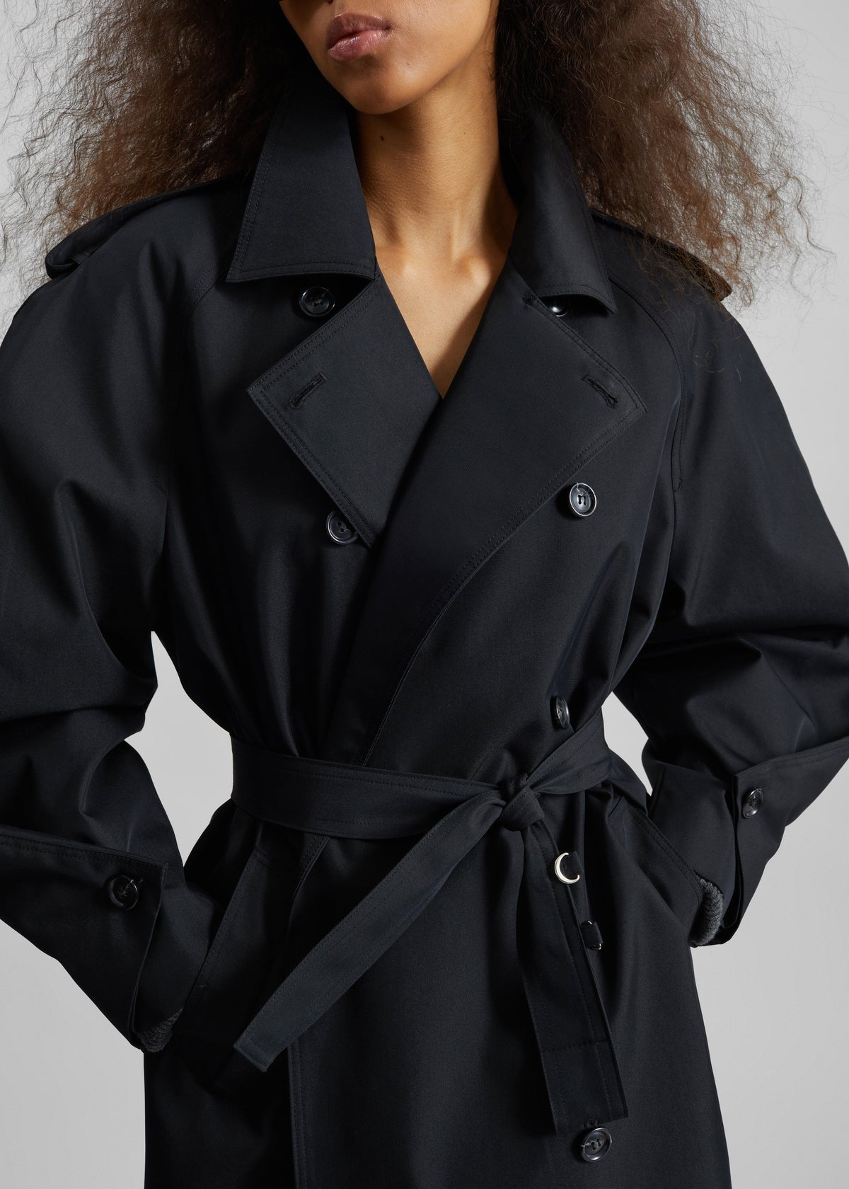 Genoa Padded Trench Coat - Black – view 3 of 9