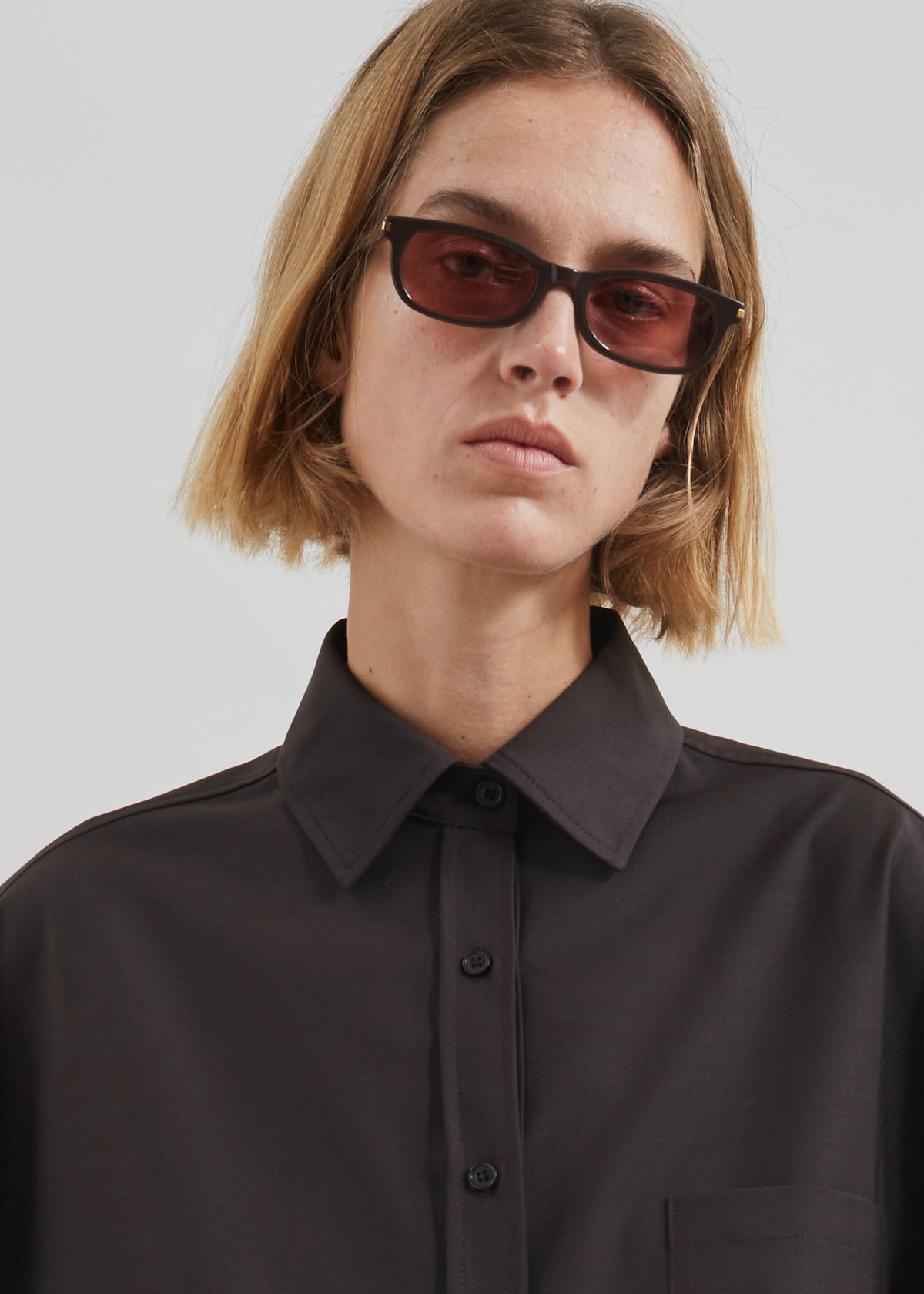 Georgia Wool Blend Shirt - Brown – view 7 of 9