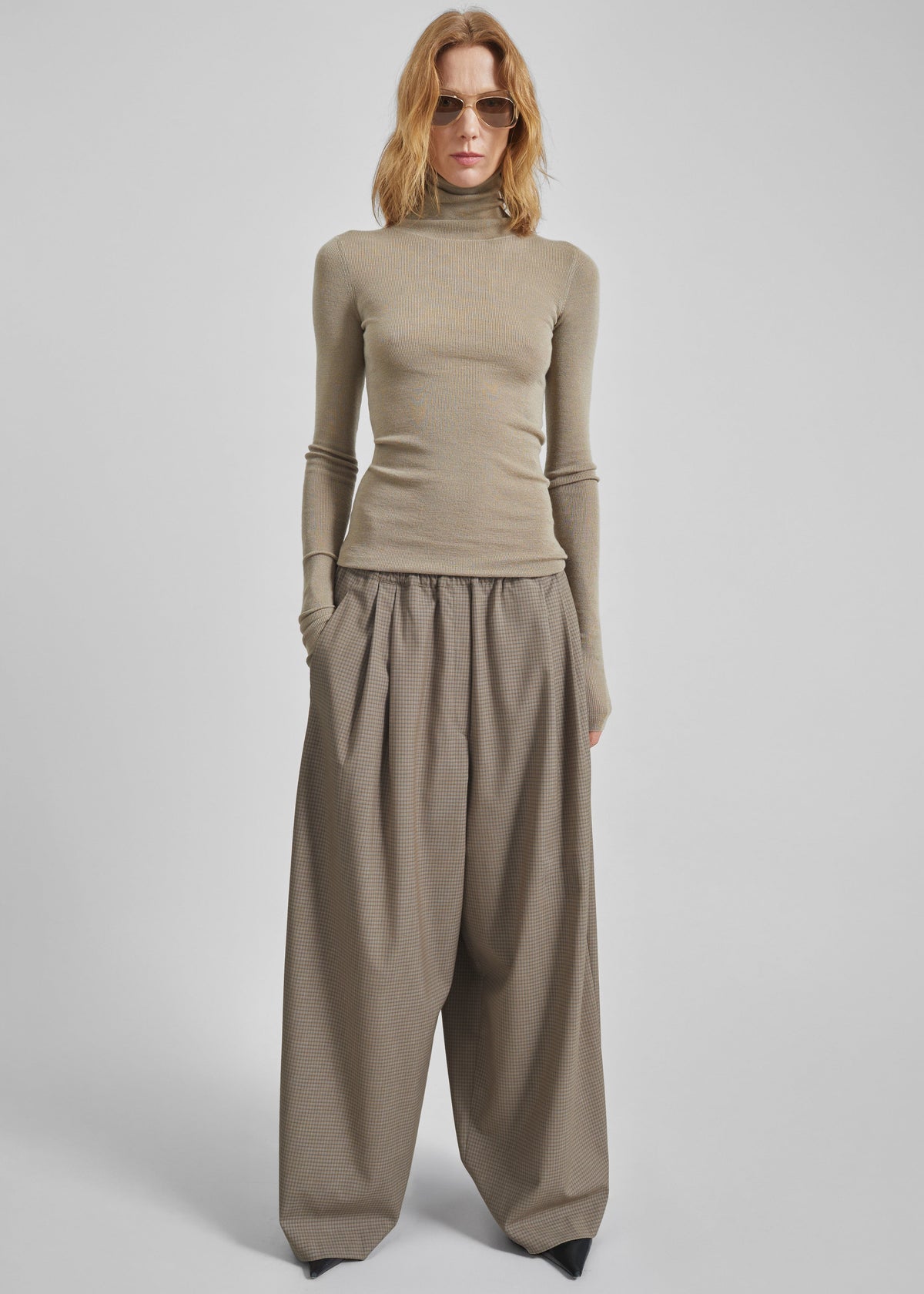Gistel Pleated Pants - Beige Plaid – view 7 of 9