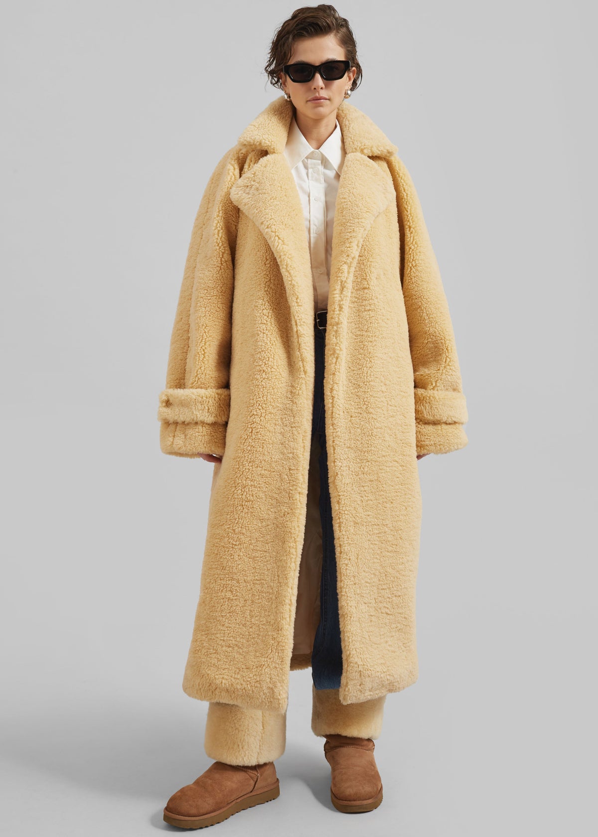 Gresham Faux Shearling Robe Coat - Yellow – view 1 of 9