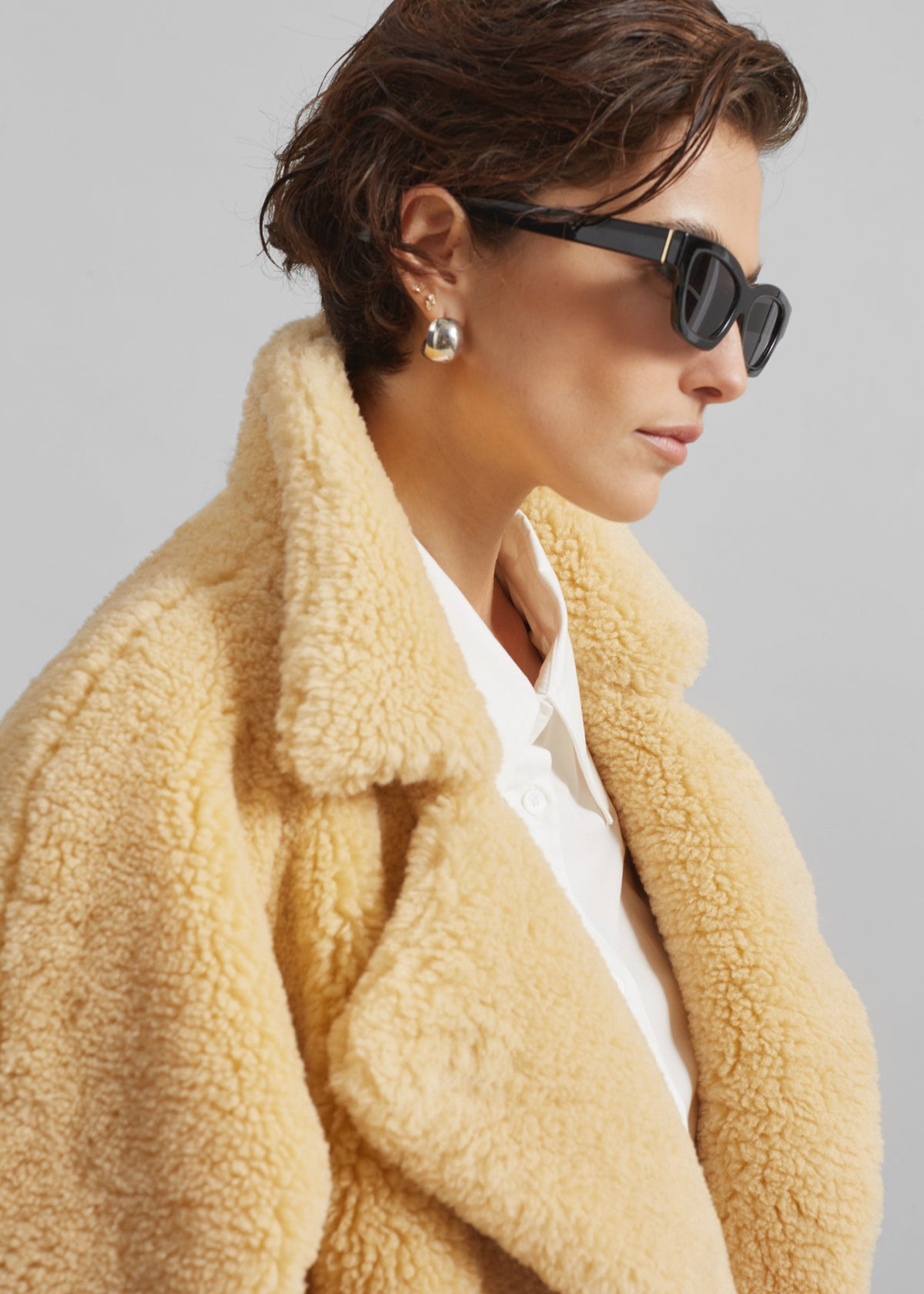 Gresham Faux Shearling Robe Coat - Yellow – view 5 of 9