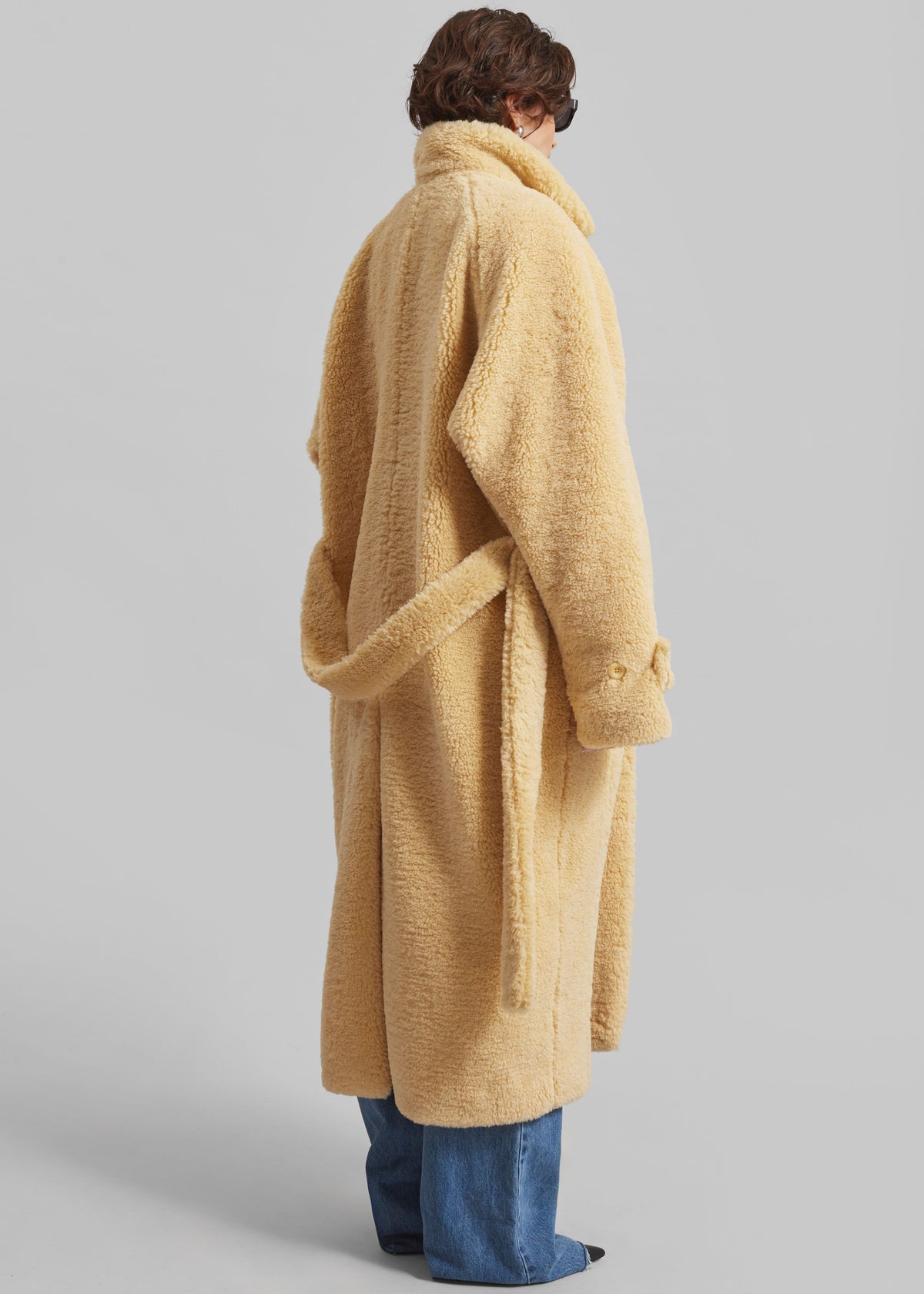 Gresham Faux Shearling Robe Coat - Yellow – view 8 of 9