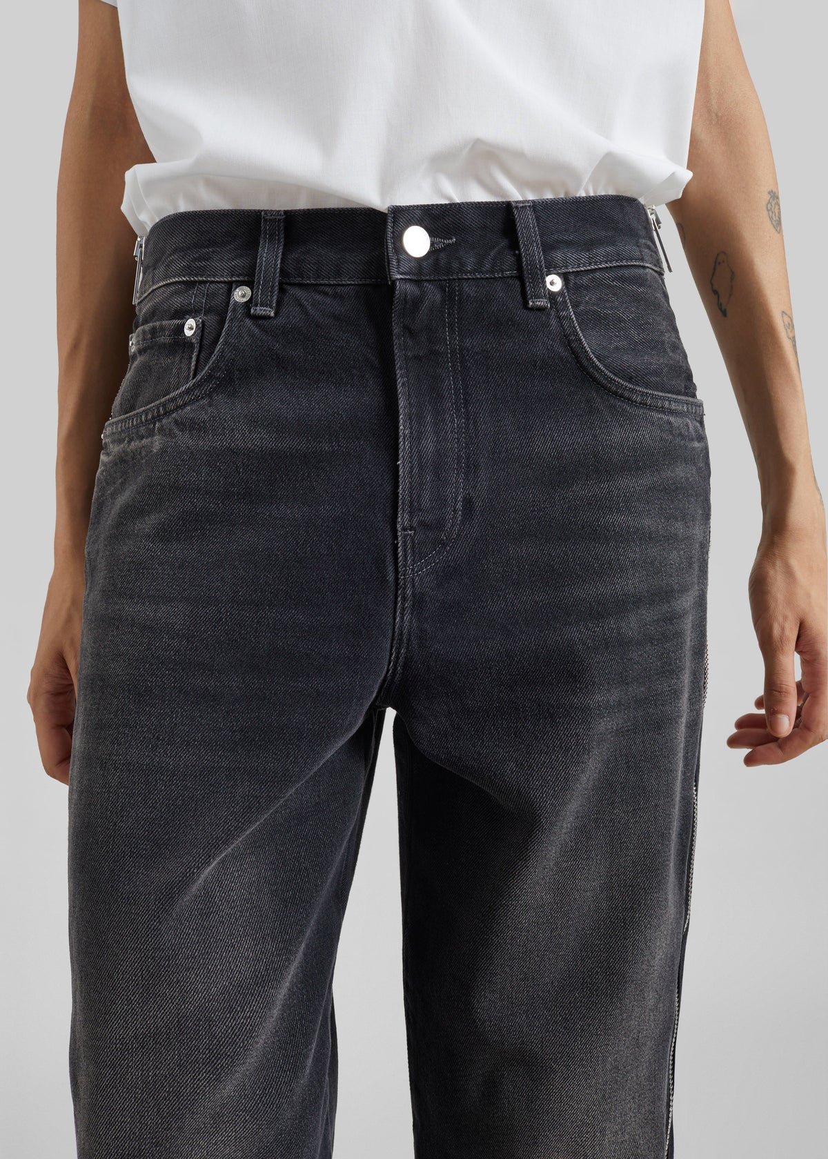 Haikure Bonnie Zip Denim Pants - Vintage Black – view 7 of 8