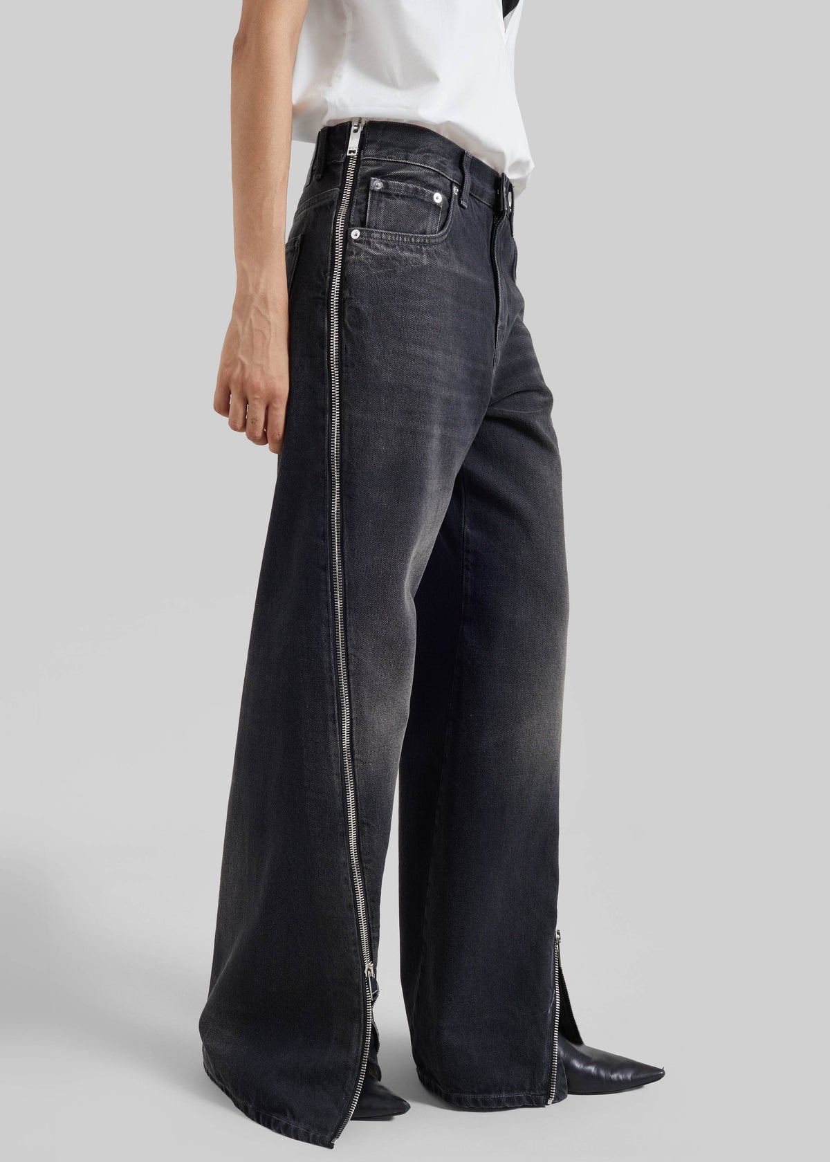 Haikure Bonnie Zip Denim Pants - Vintage Black – view 6 of 8