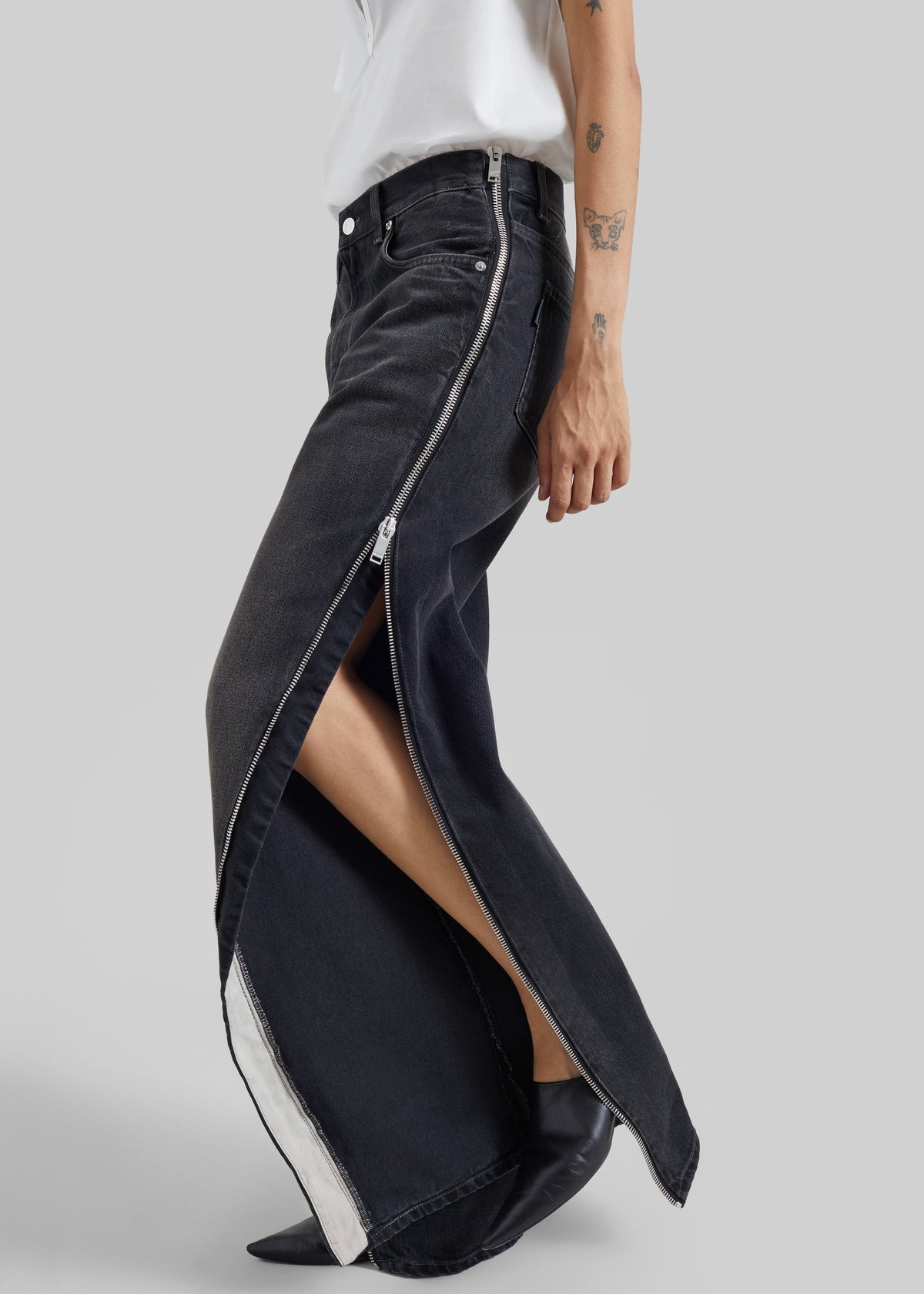 Haikure Bonnie Zip Denim Pants - Vintage Black – view 4 of 8