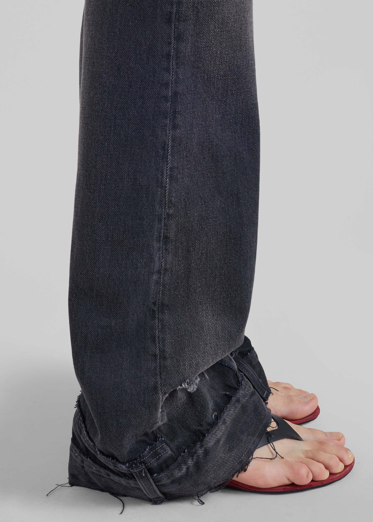 Haikure Flora Cut Denim Pants - Vintage Black – view 3 of 6