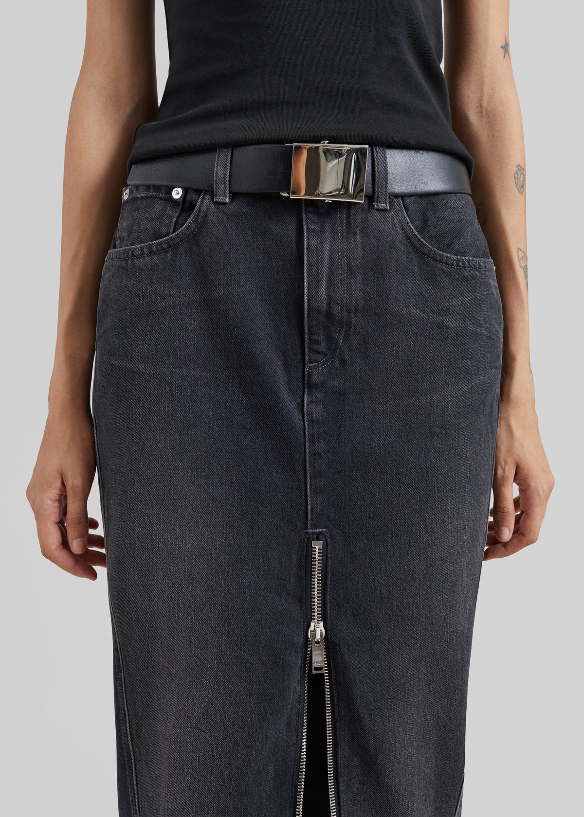 Haikure Mira Denim Skirt - Vintage Black – view 4 of 7