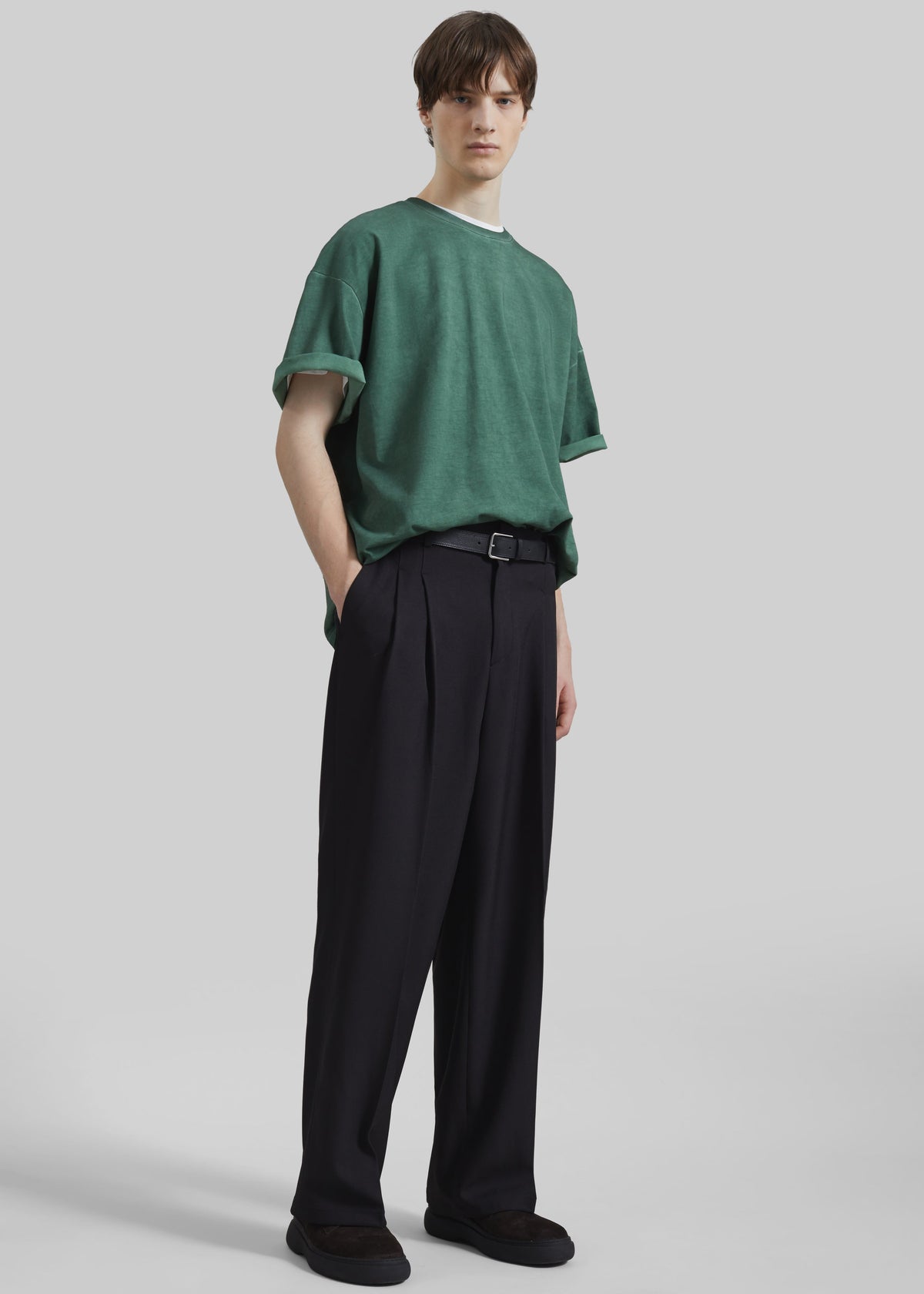 Halbert Pleated Trousers - Black – view 1 of 7