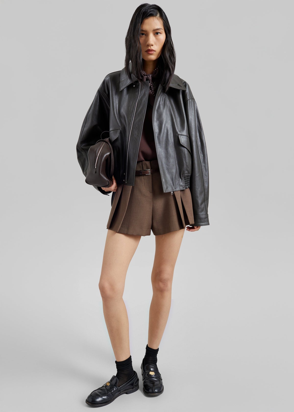 Halmstad Faux Leather Jacket - Charcoal – view 2 of 8
