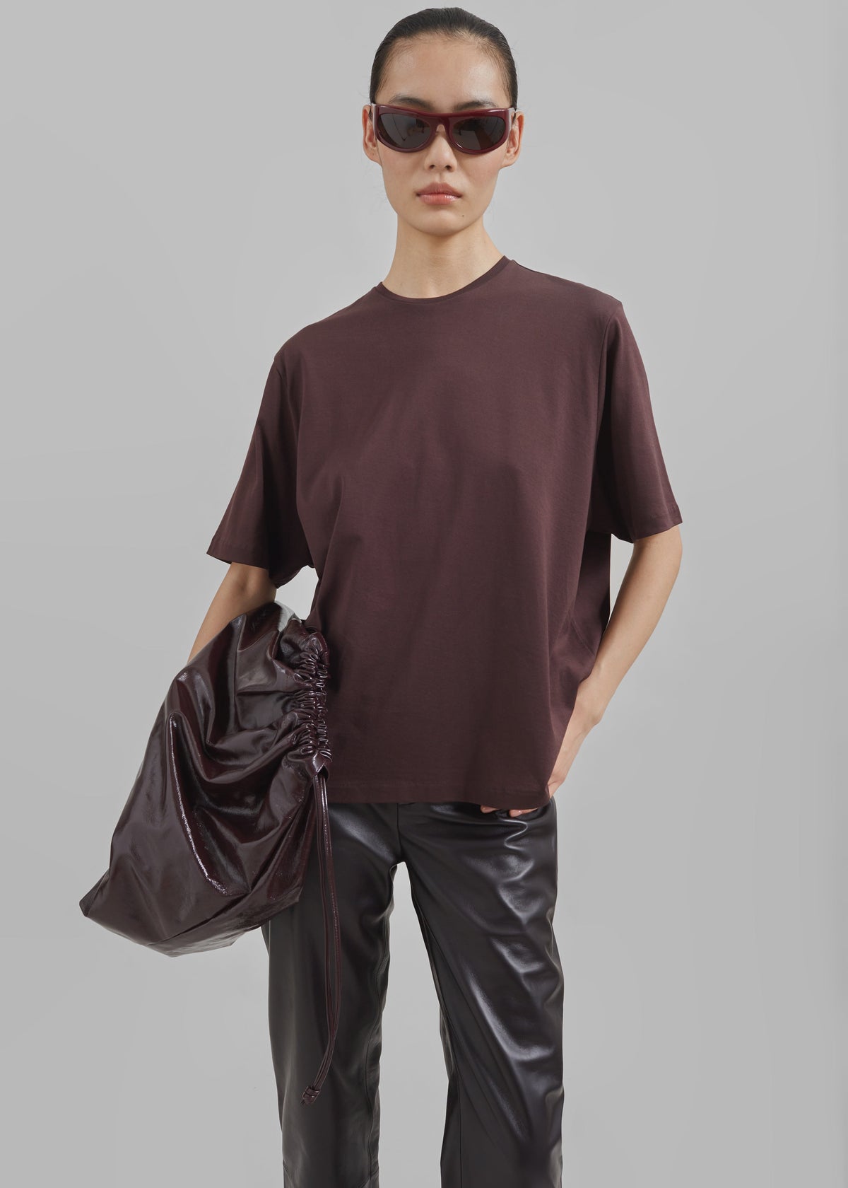 Harper Soft Organic T-Shirt - Dark Plum – view 1 of 9