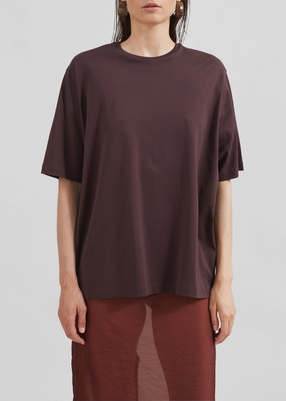 Harper Soft Organic T-Shirt - Dark Plum – view 5 of 9