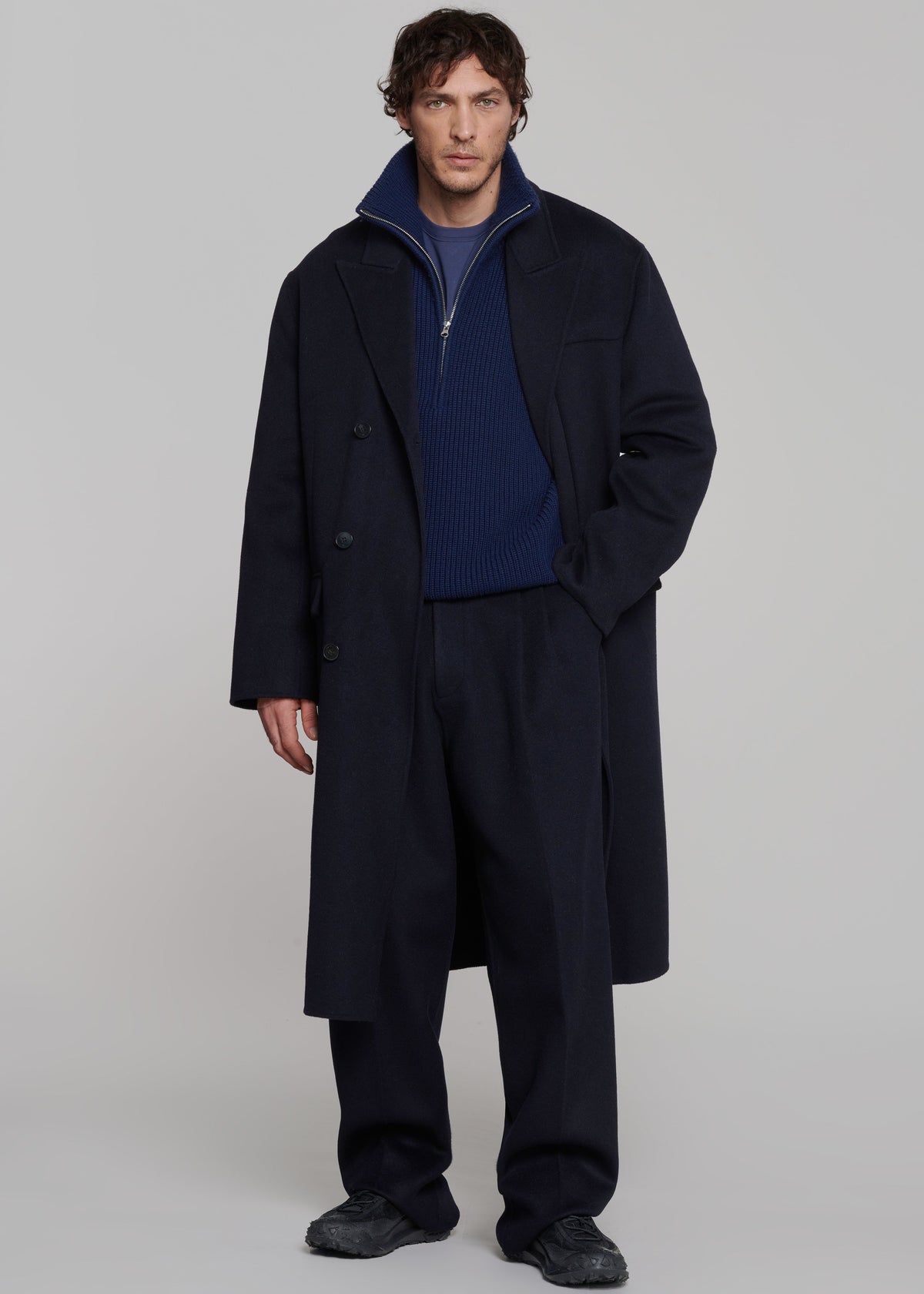 Harrison Quarter Zip Jumper - Navy – view 6 of 11