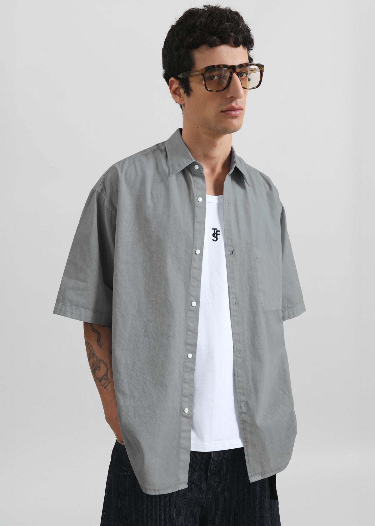 Havre Button Down Shirt - Light Grey – view 2 of 6