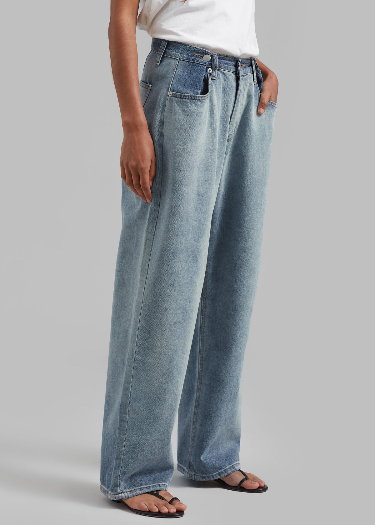 Hayla Contrast Denim Pants - Light Wash/Blue – view 5 of 10