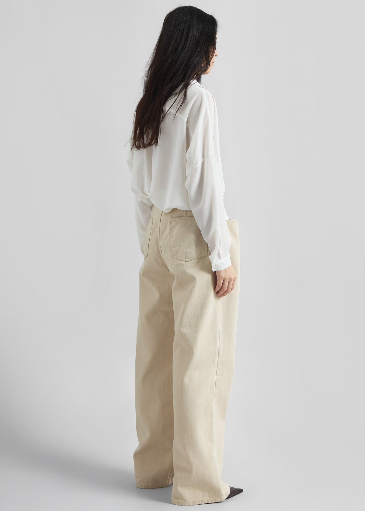 Hayla Contrast Denim Pants - Beige/Off White – view 8 of 9